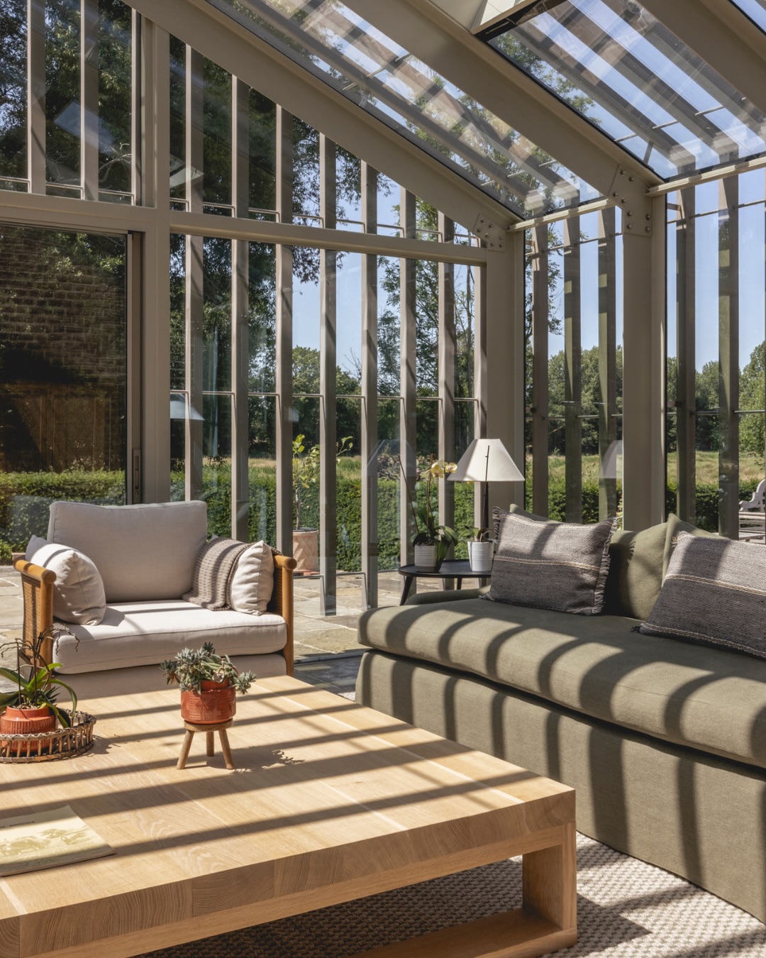 15. Soften a Steel and Glass Room with Farmhouse Texture