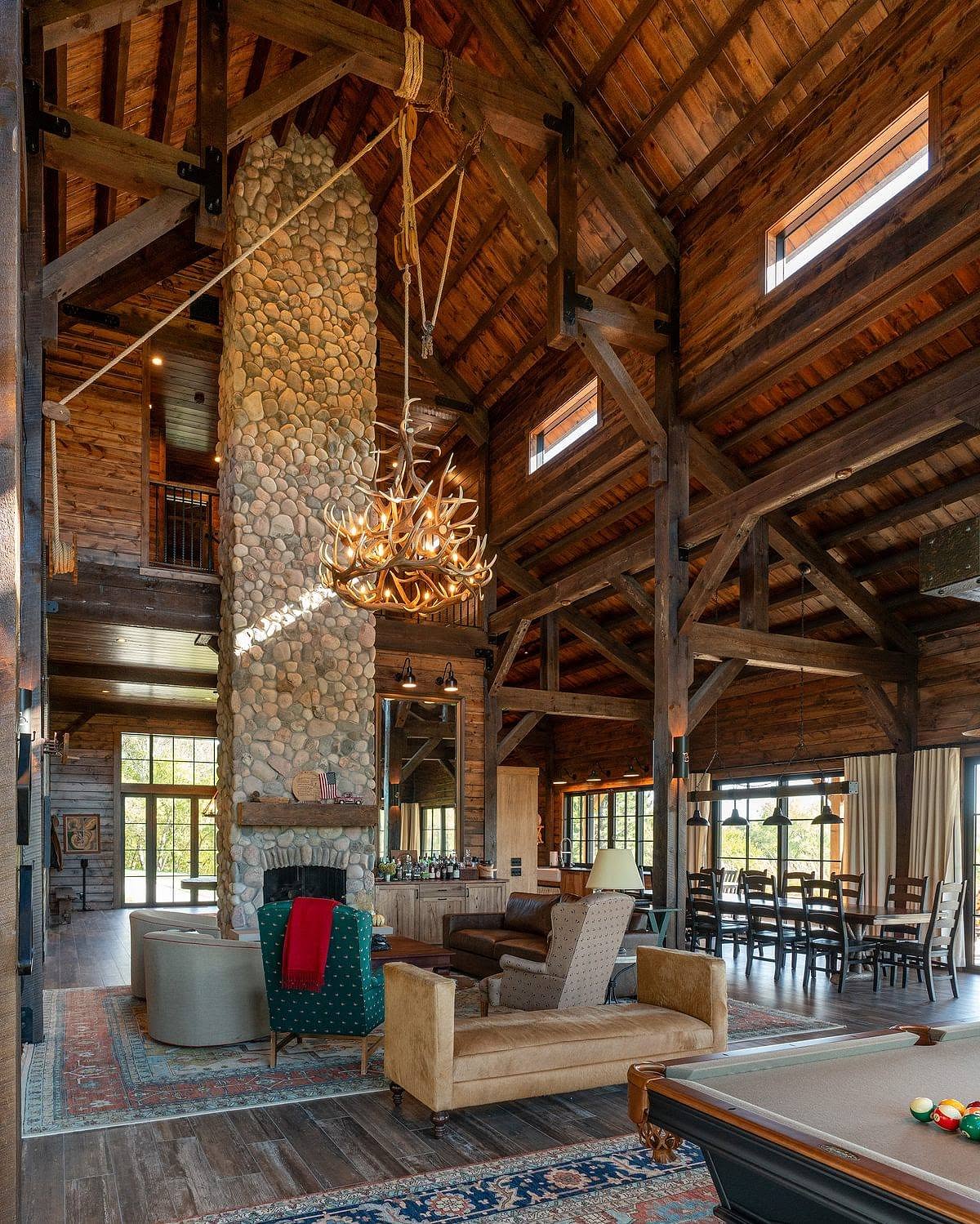 16. Give a Tall Timber Barn Comfortable Seating Zones