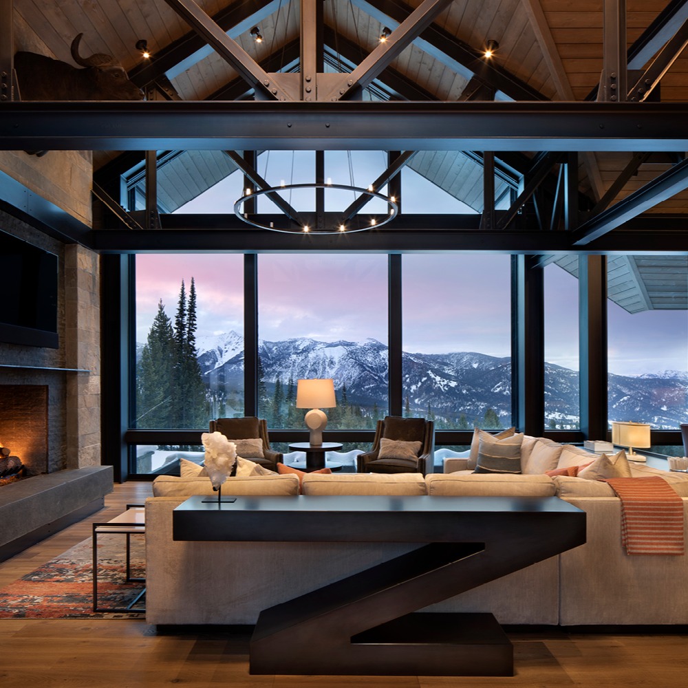 19. Echo Exposed Steel with a Sculptural Sofa Console