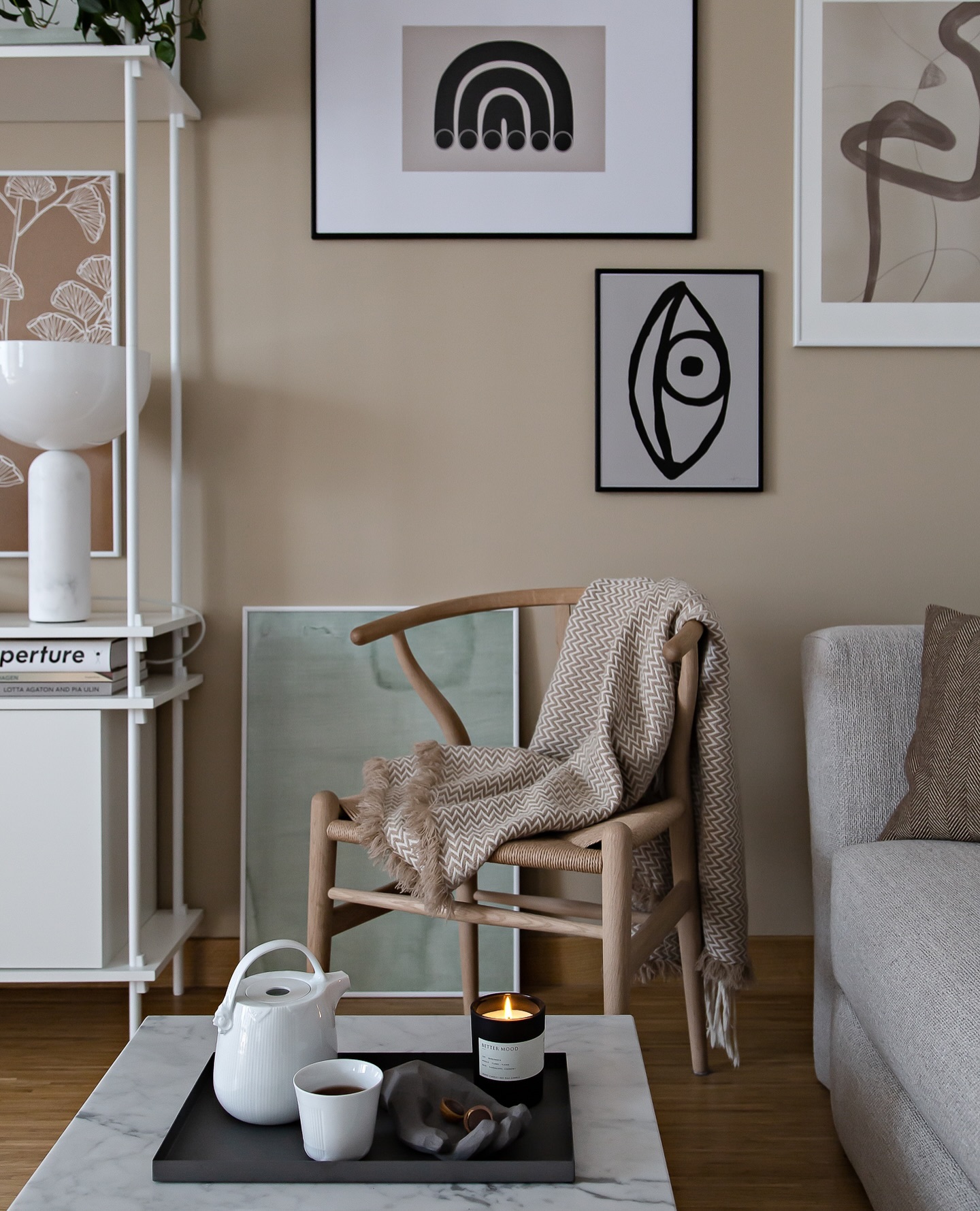 8. Add a Woven Chair and a Simple Tea Tray