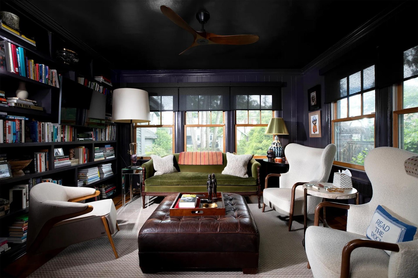 3. Make Aubergine the Background for a Reading Room
