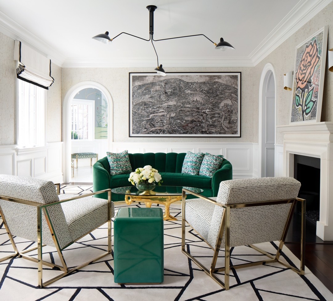 15. Make an Emerald Sofa the Single Statement