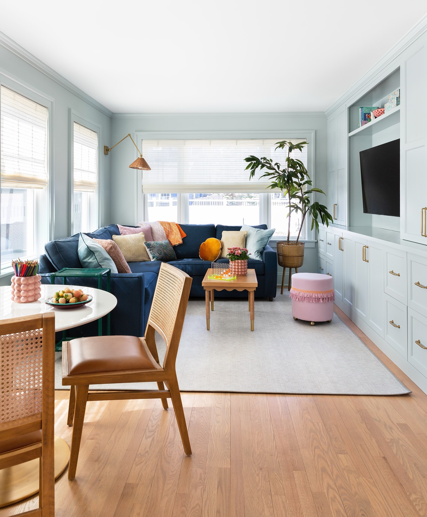 4. Build Storage Along One Living Room Wall