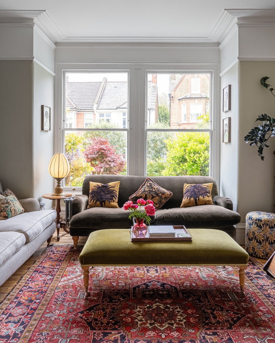 6. Choose a Slim Upholstered Centerpiece