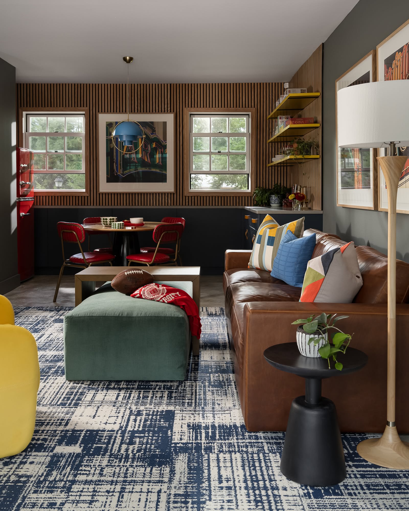 8. Add a Game Table Beyond the Sofa