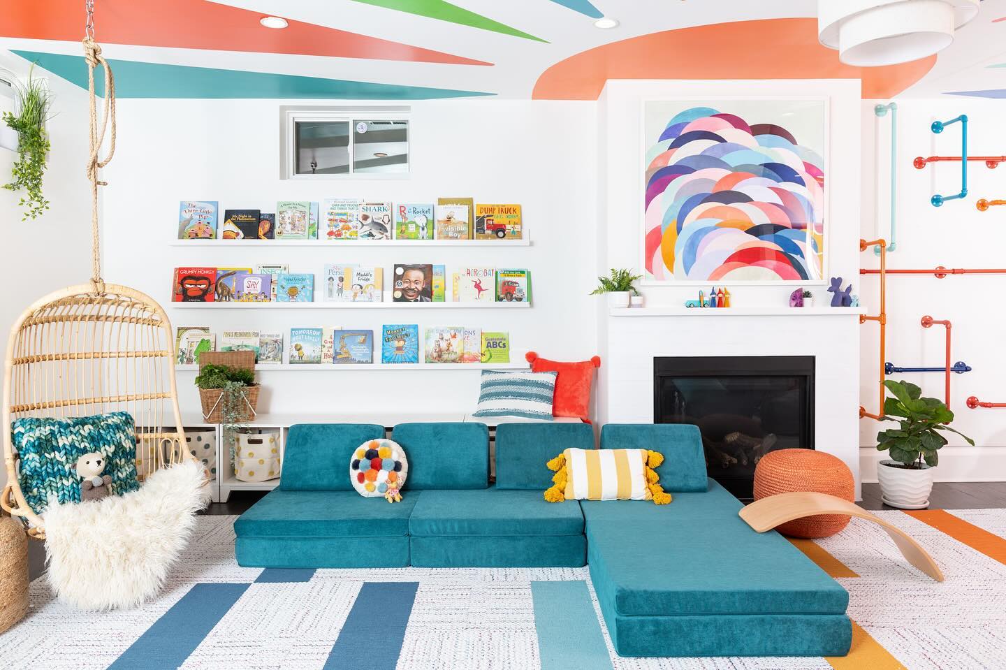 13. Pair Floor Seating With Book Displays