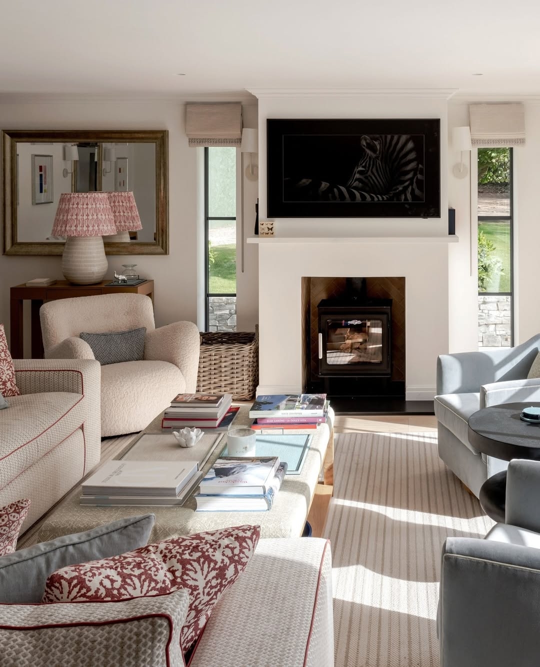 14. Run a Long Ottoman Through a Narrow Seating Group