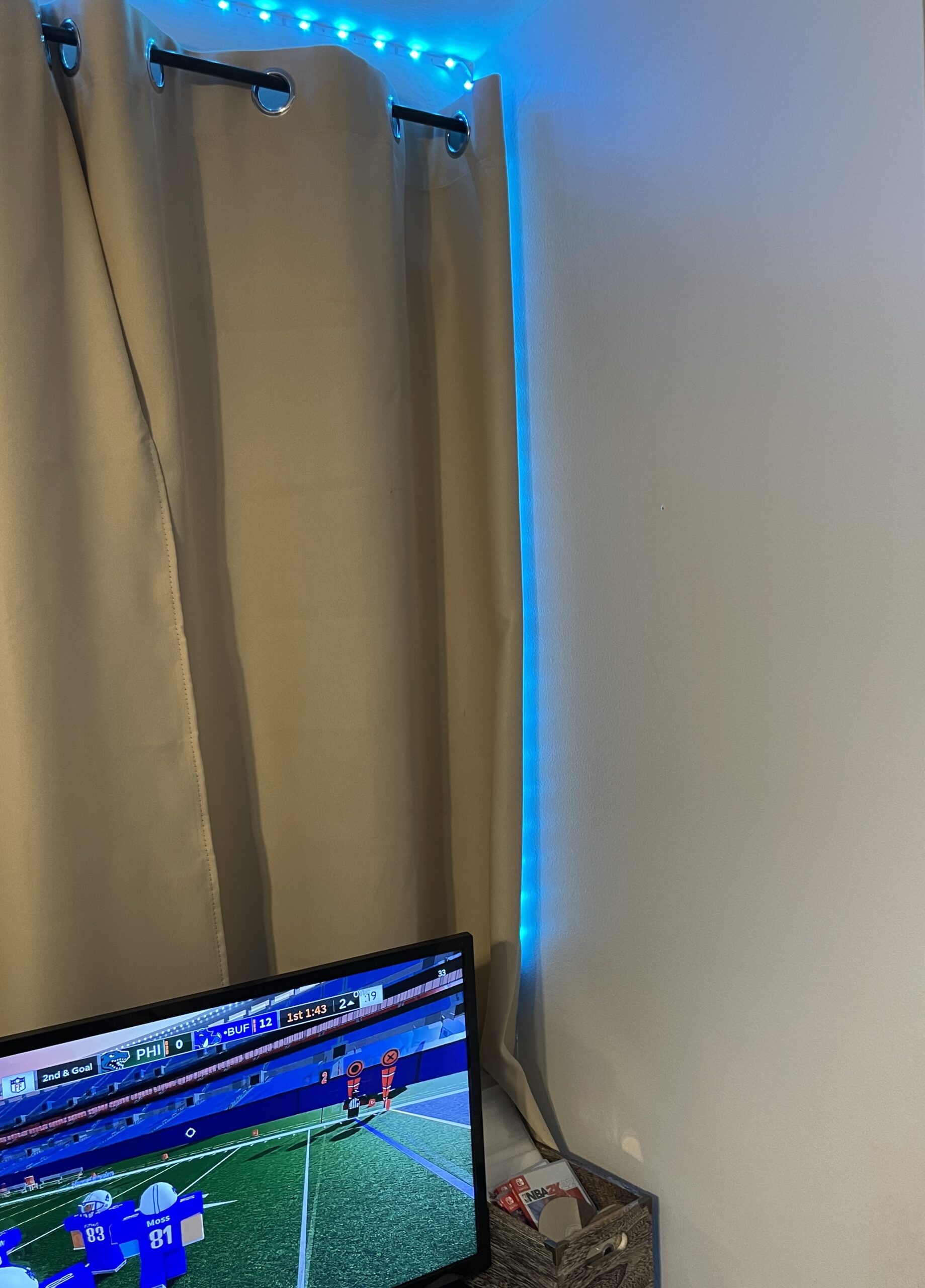 10. Hide the Vertical Feed Beside a Curtain