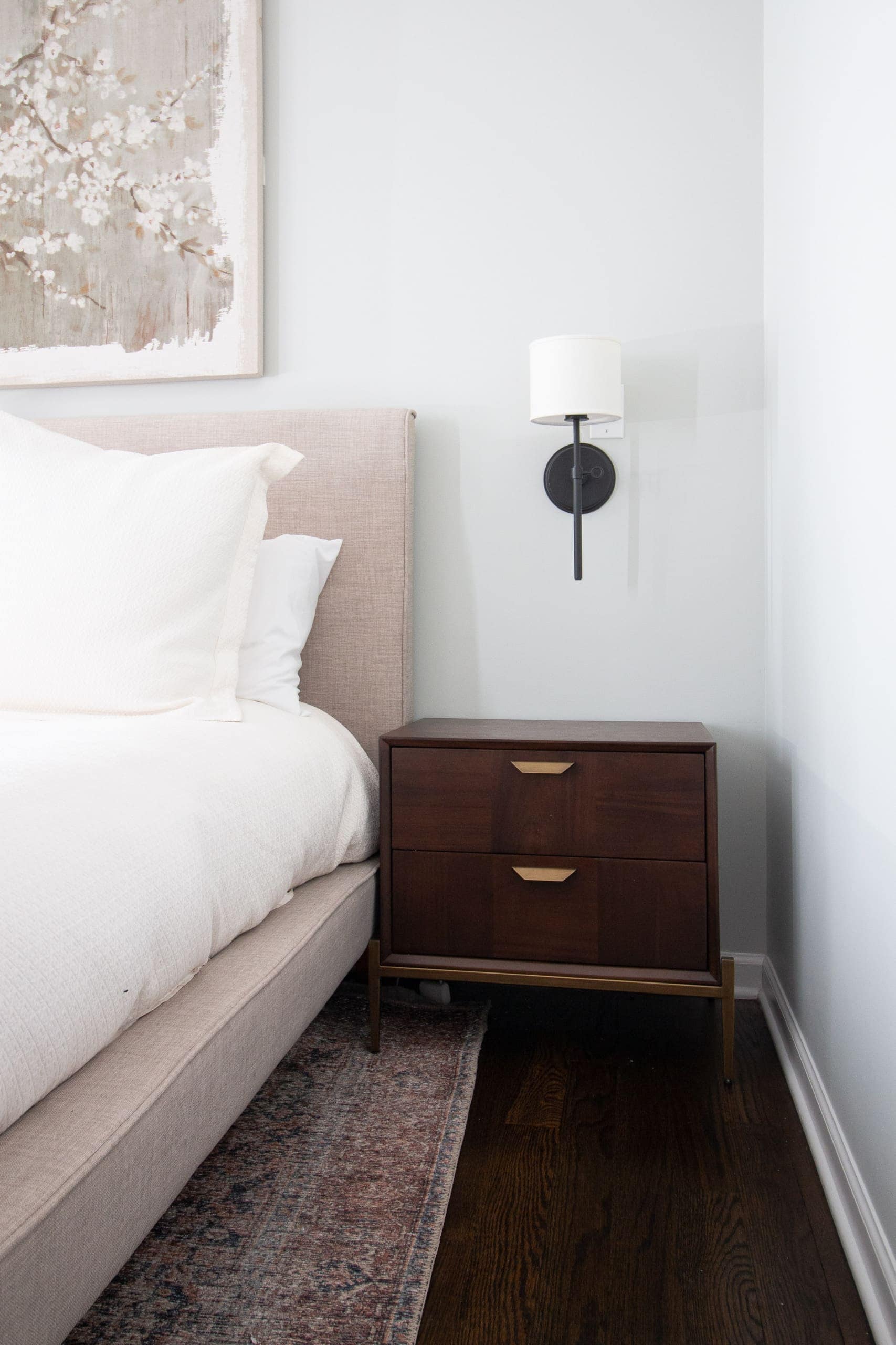 15. Use Battery LED Sconces to Free the Nightstand