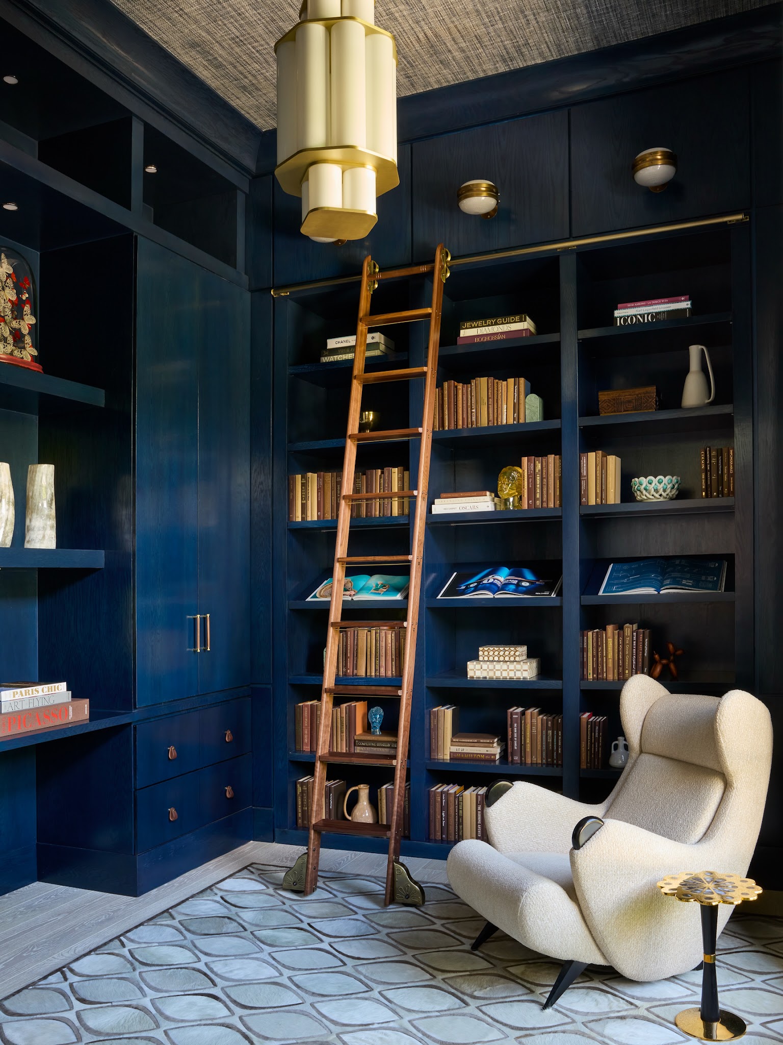 3. Add a Ladder to Tall Library Shelves