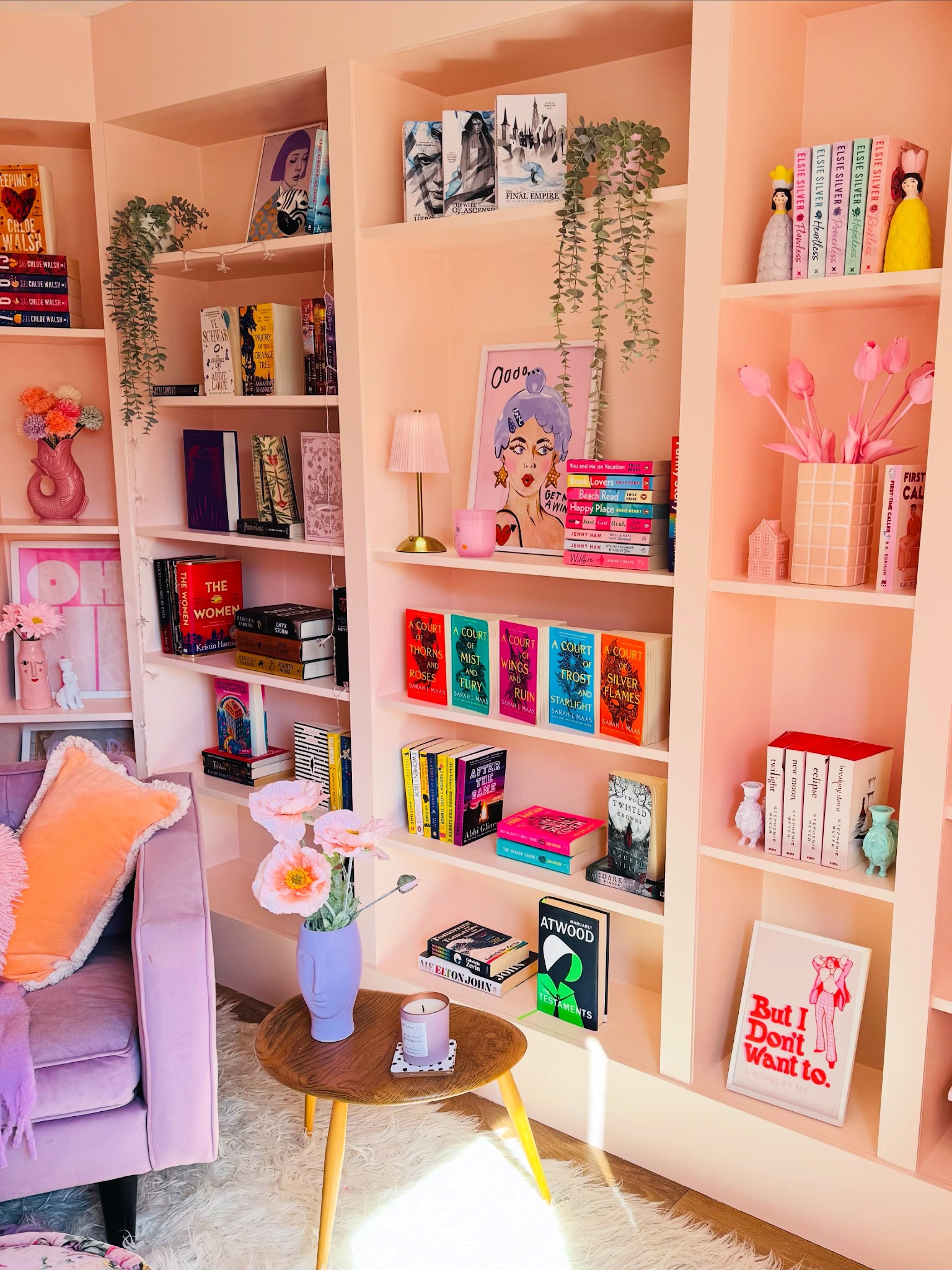 18. Make a Personal Library Playful With Pastel Shelves
