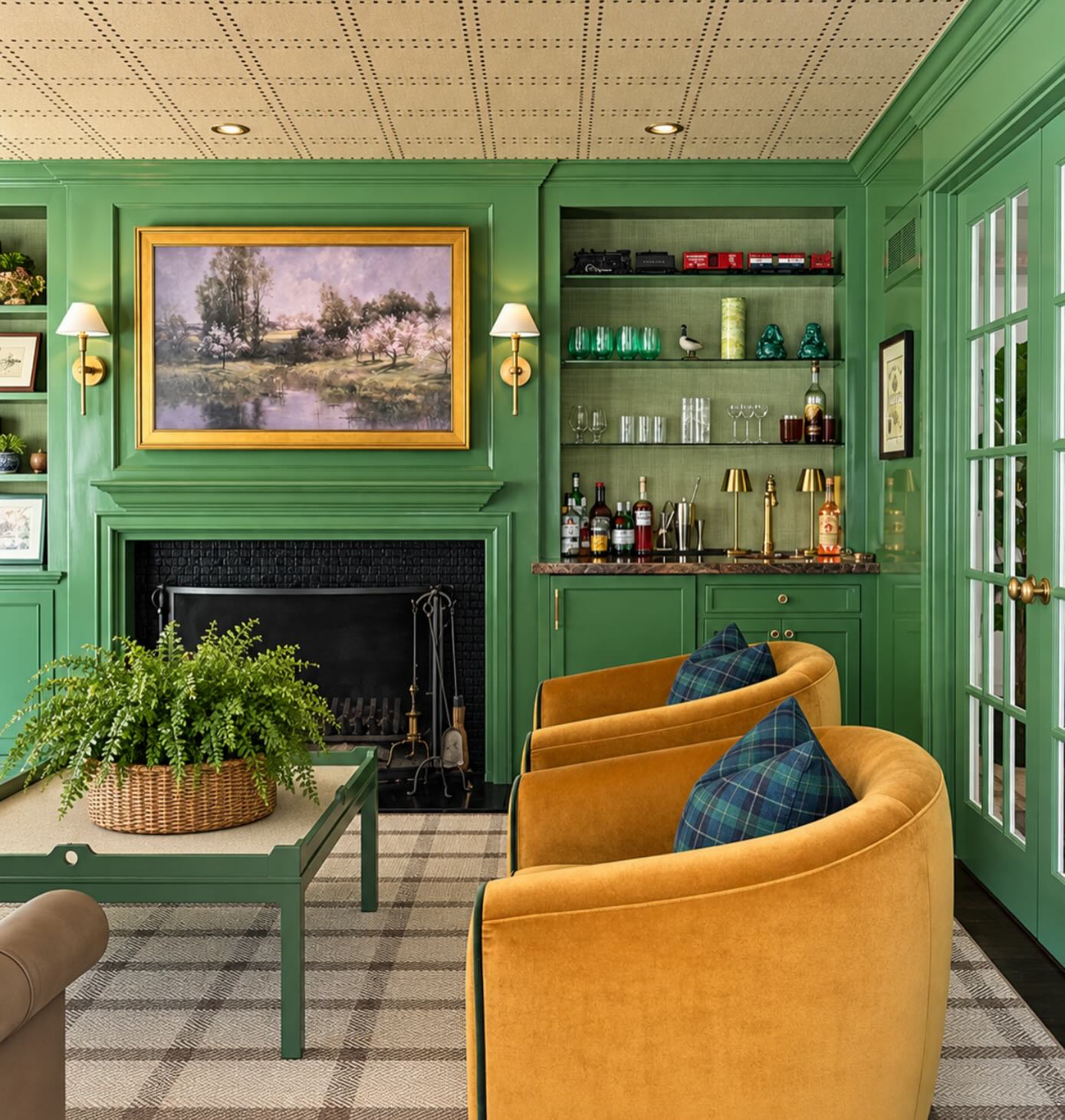 7. Enrich Grass Green with Mustard and Navy