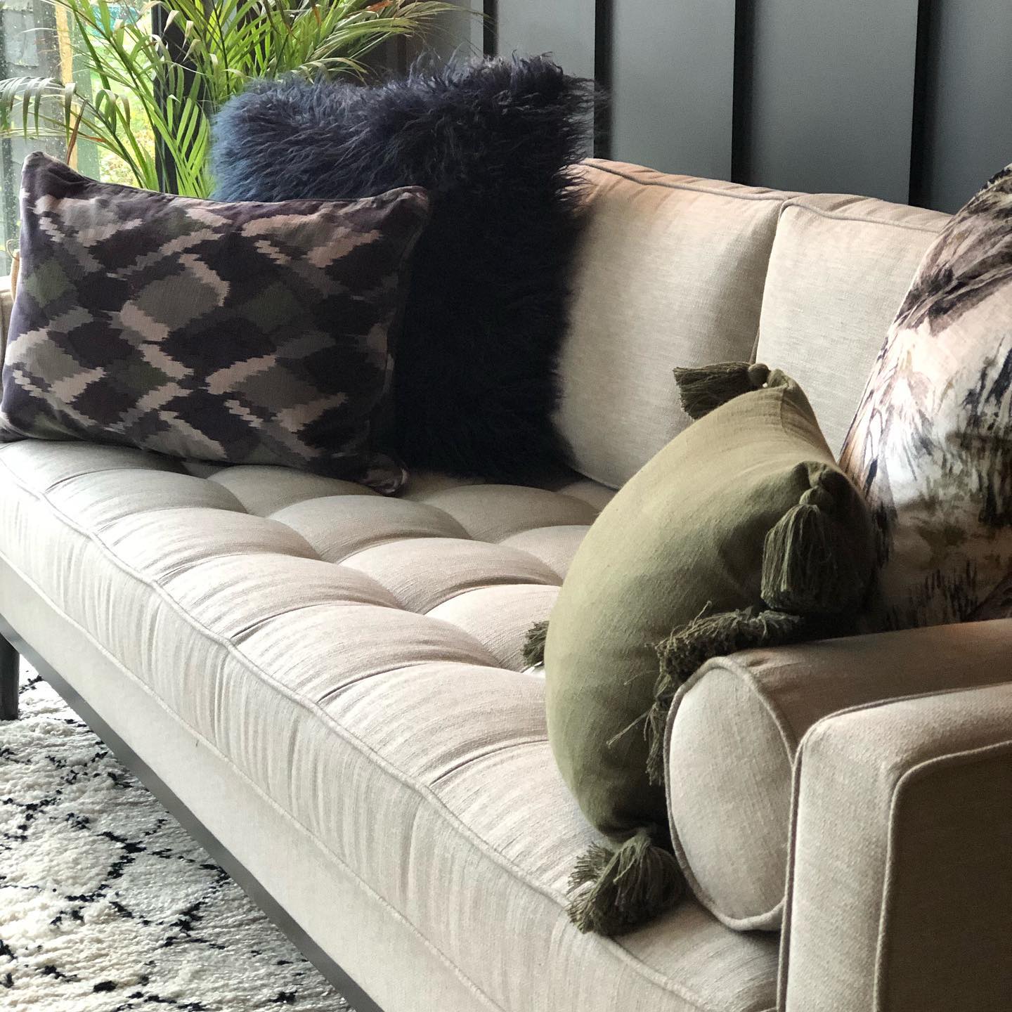 3. Mix Pillow Textures Within a Quiet Palette