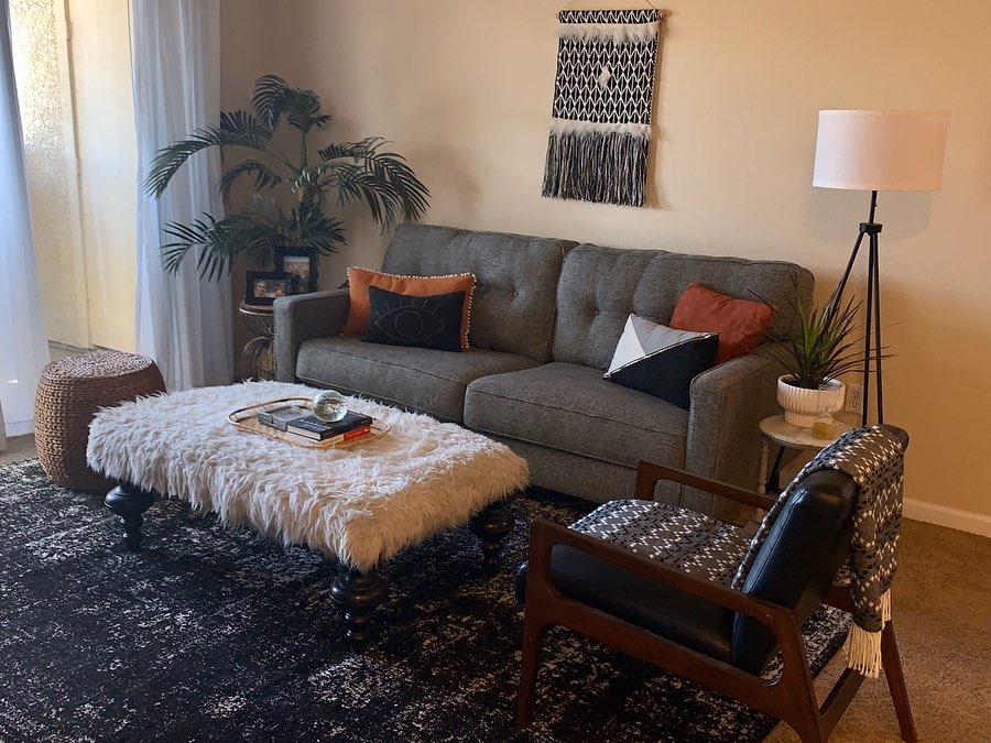 6. Give a Textured Ottoman a Useful Tray