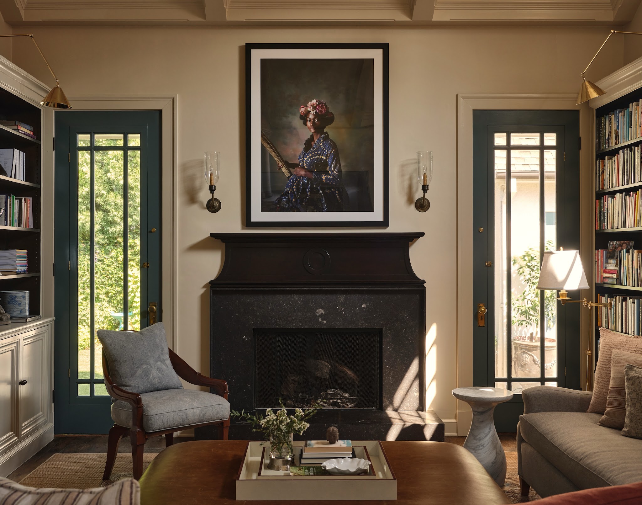 2. Give a Dark Mantel a Portrait Above