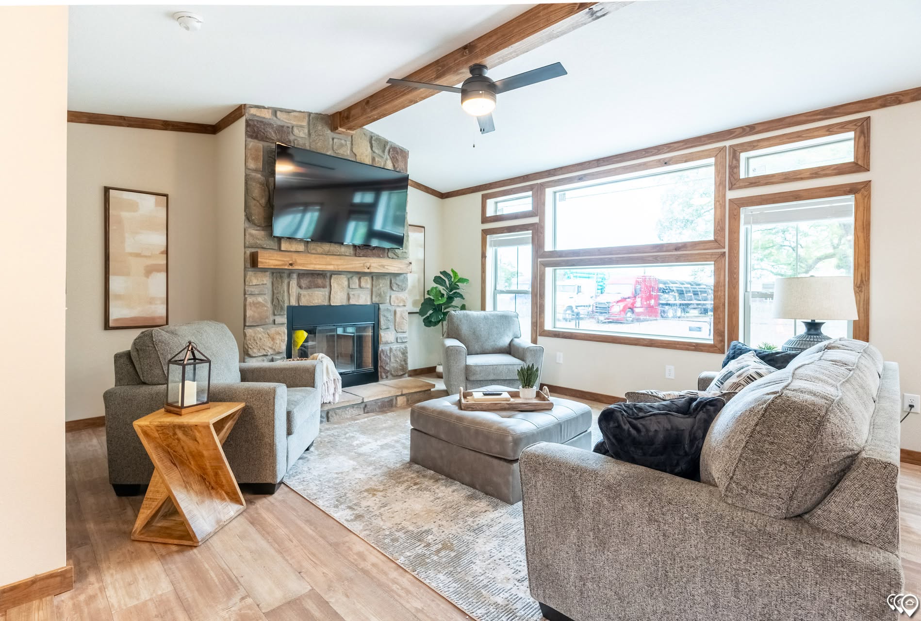 5. Turn the Seating Group Toward a Corner Hearth
