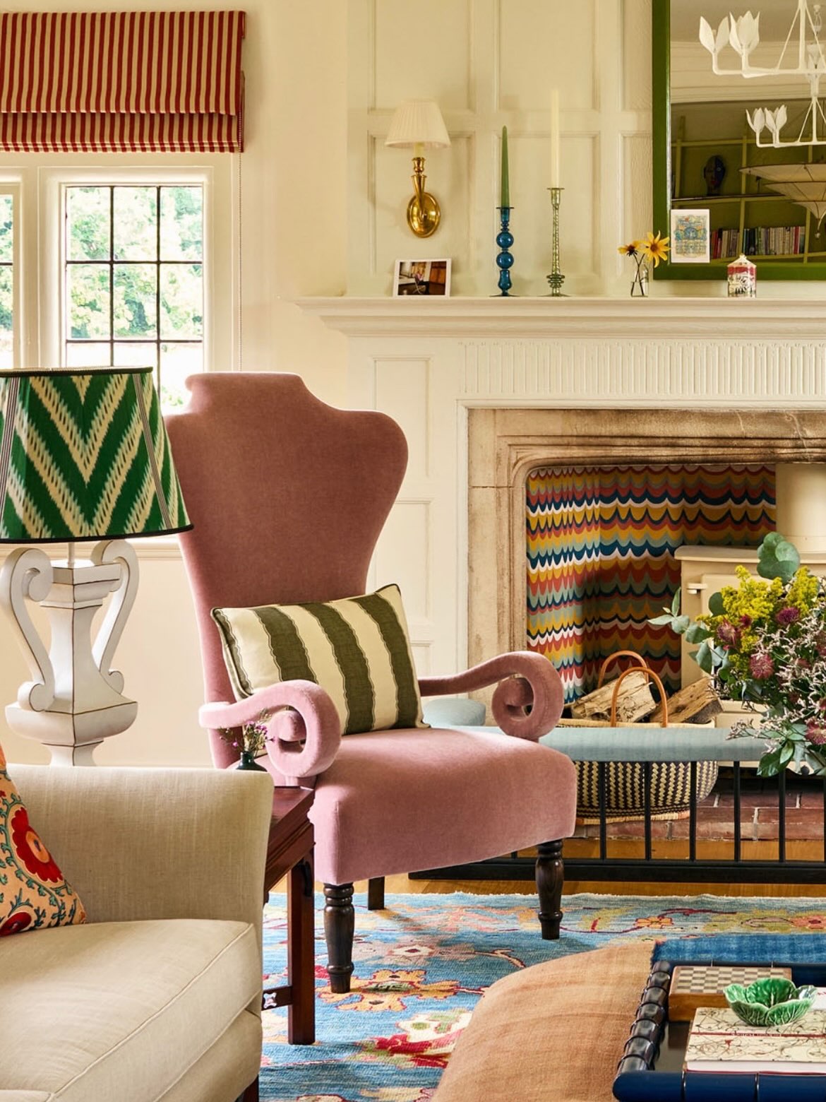 6. Let Fireplace Pattern Guide the Room Palette