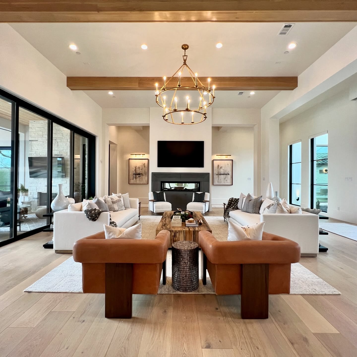 8. Use Matching Sofas to Emphasize the Fireplace