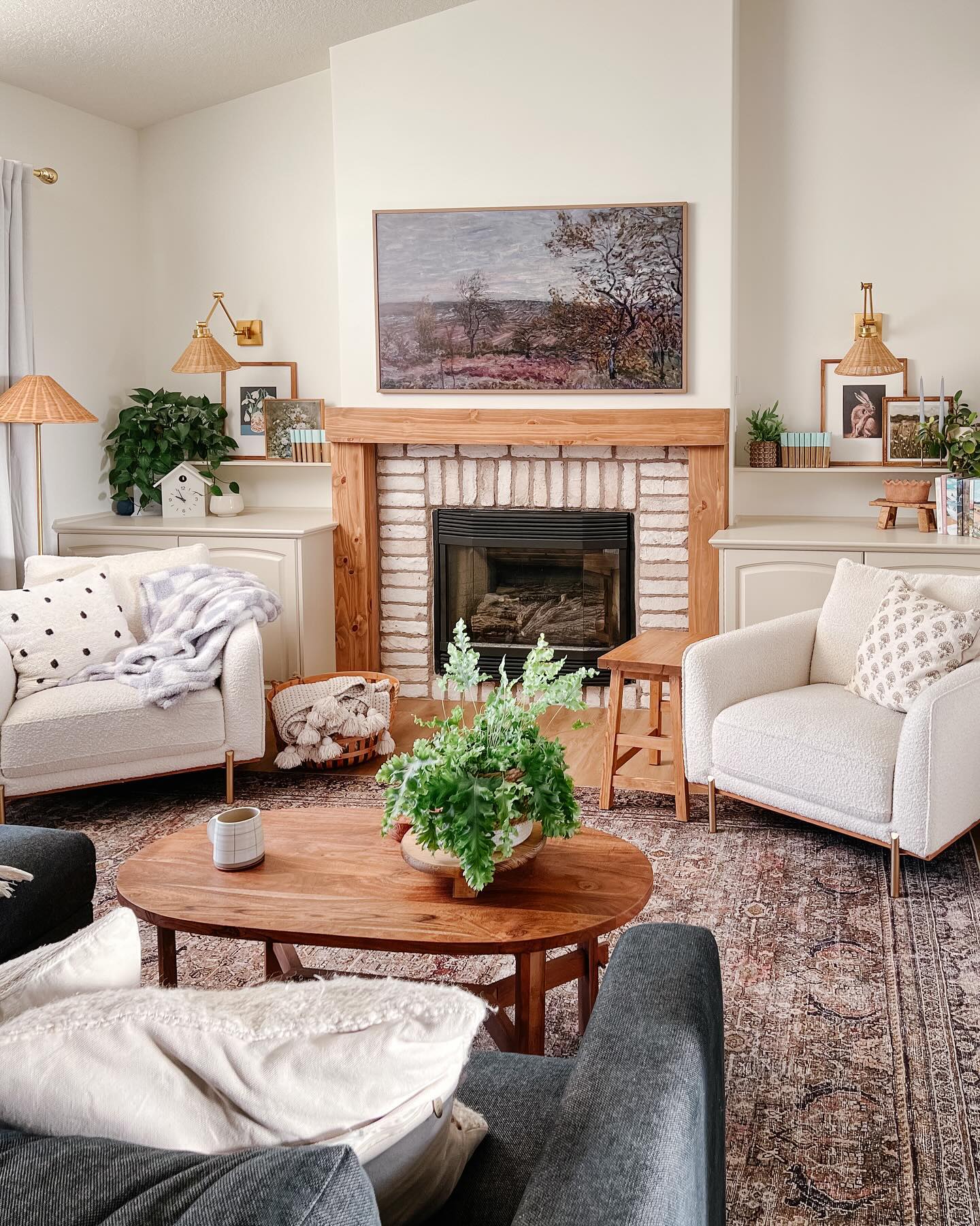 10. Warm a White Room With a Wood Mantel