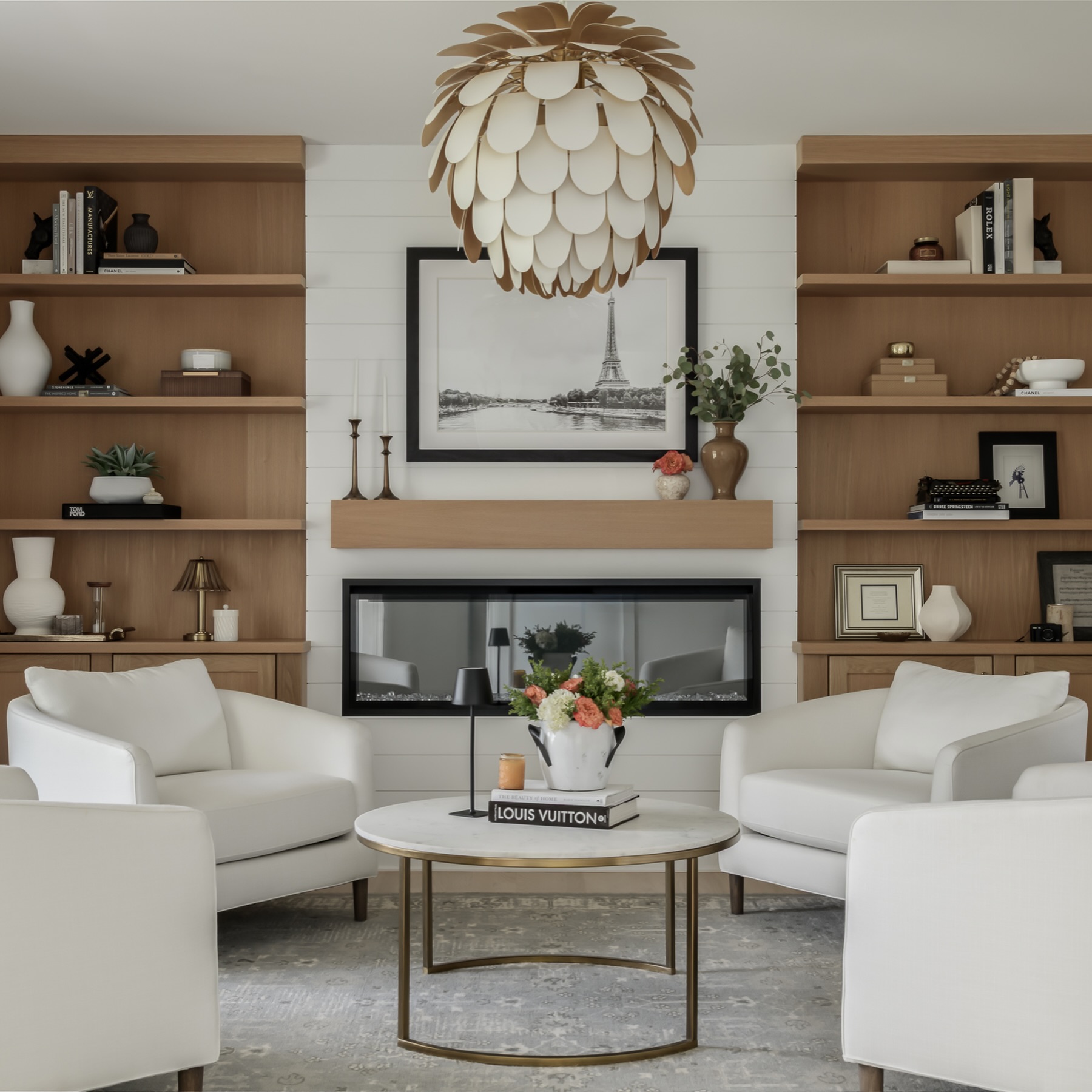 11. Build a Fireplace Conversation Circle With Matching Club Chairs