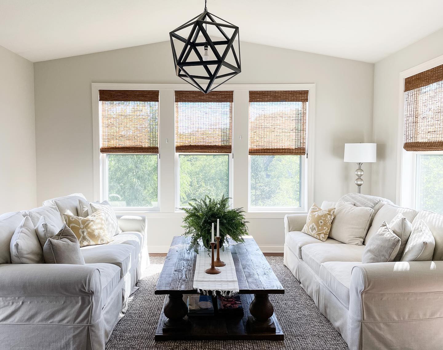 20. Balance the Long Axis With Two Matching Sofas
