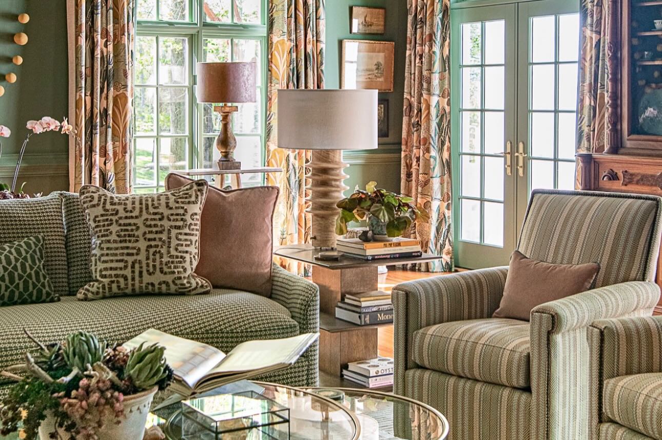 14. Mix Patterns Within a Gentle Green Palette
