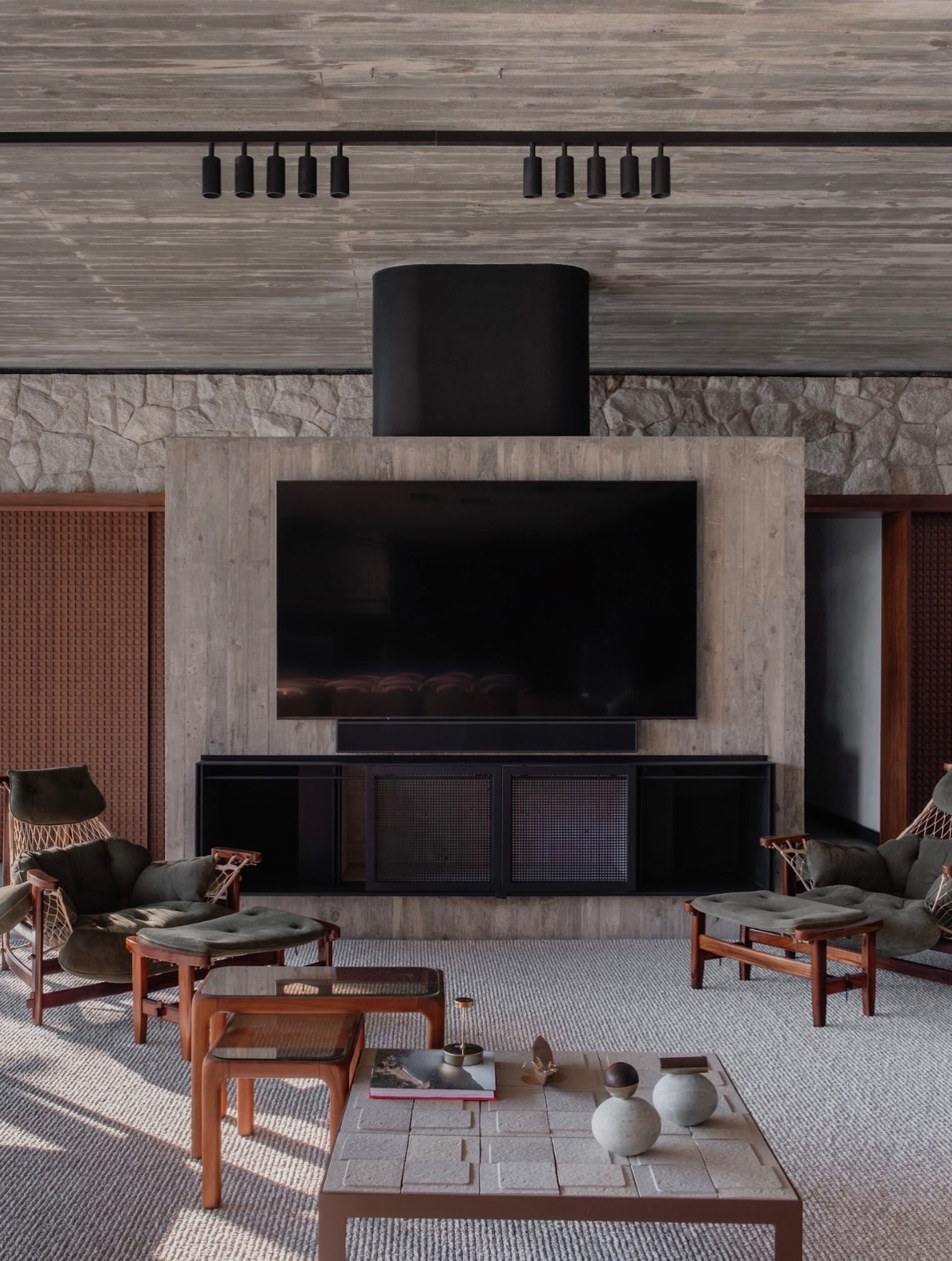 20. Use Rich Materials to Frame the Media Wall