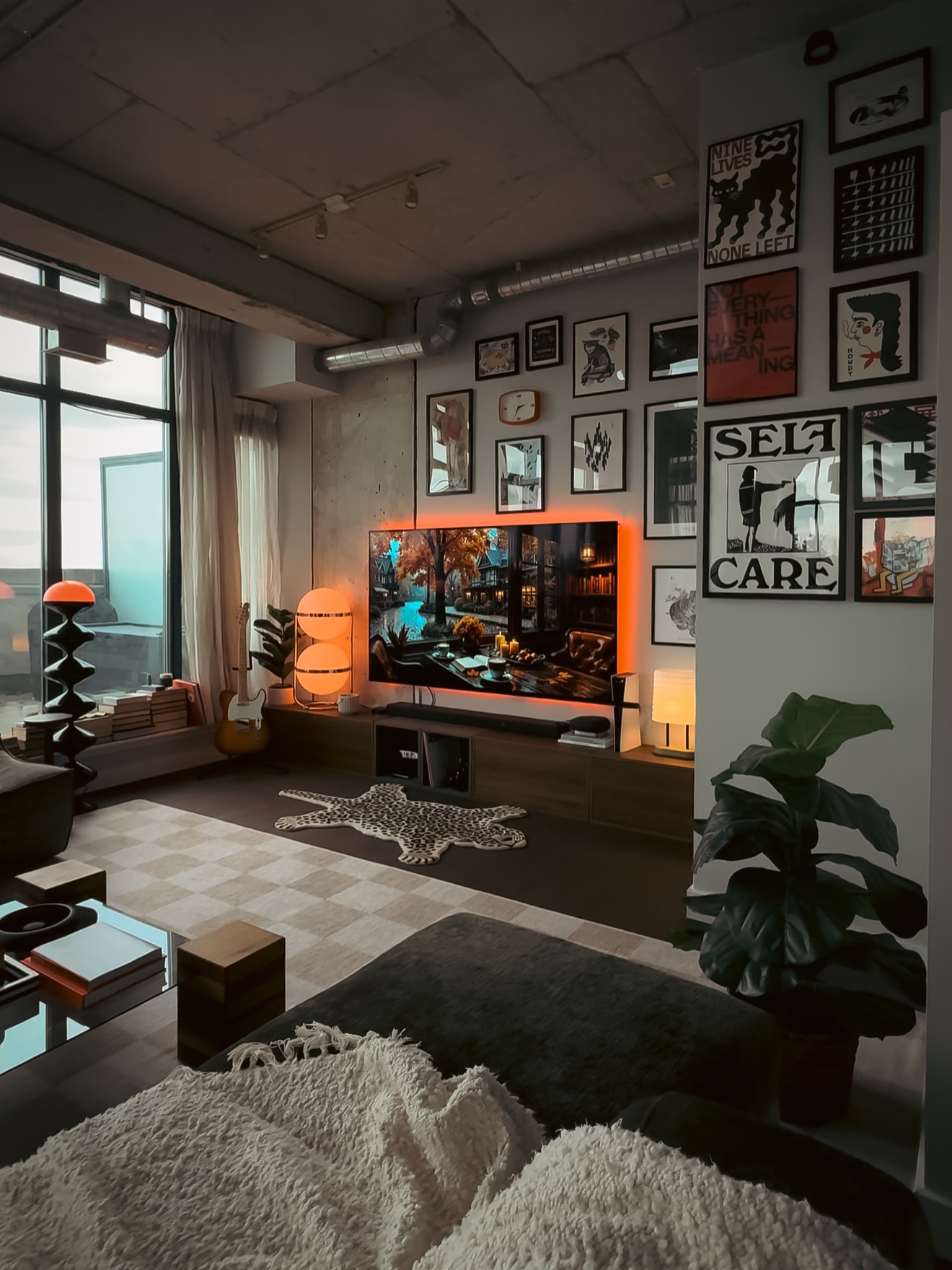 10. Warm an Industrial Loft With Low Amber Lighting