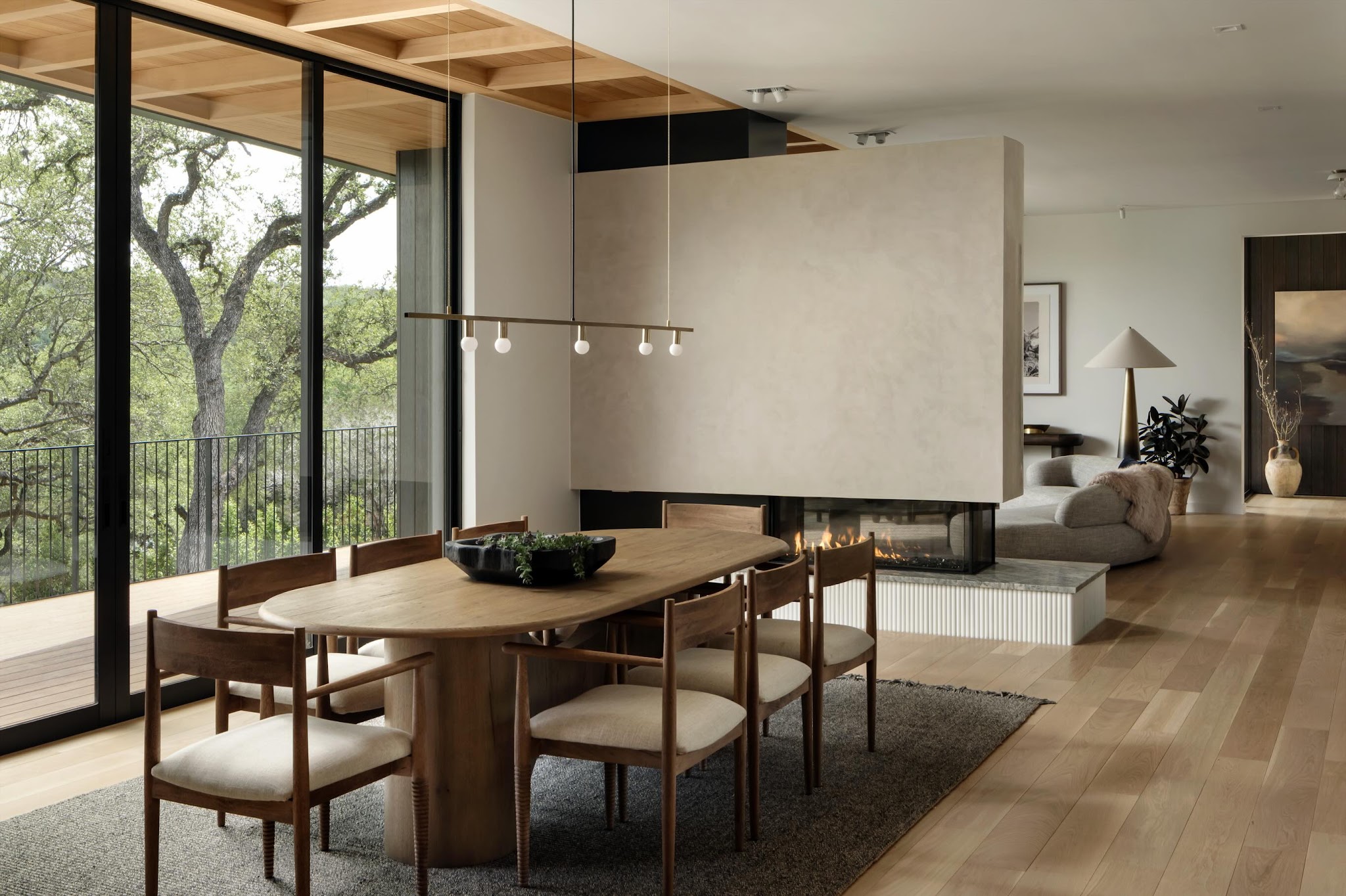 13. Define the Dining Area with a Low Pendant