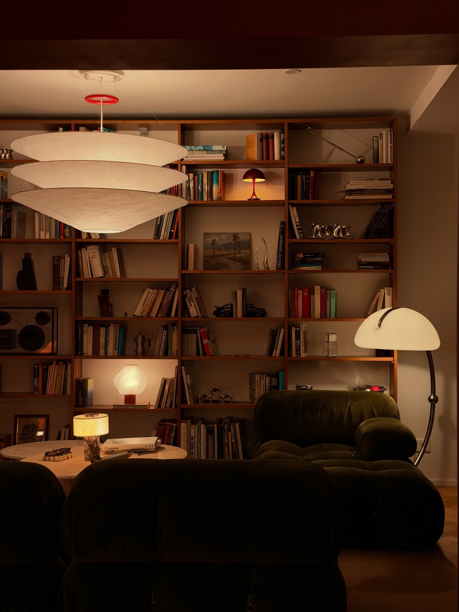 14. Give Olive Seating a Warm Evening Glow