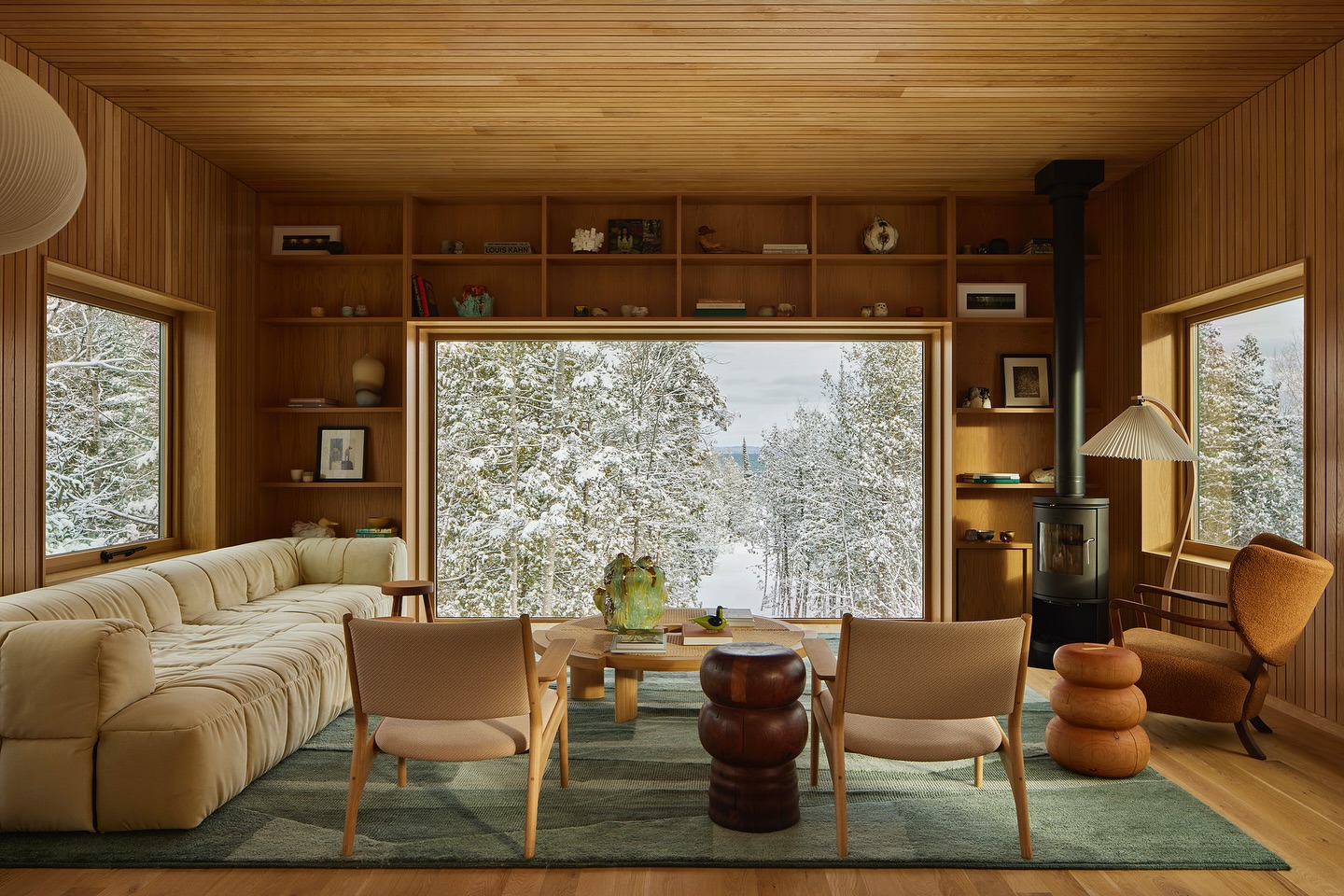 20. Ground Cream Seating With a Moss Green Rug