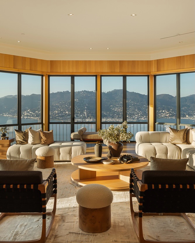 3. Balance the Seating Group With a Pair of Wood Chairs