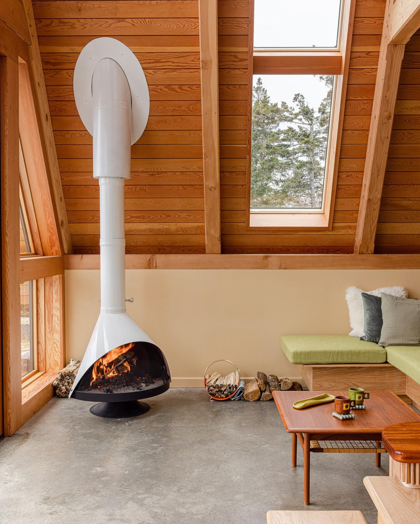 5. Make a White Cone Fireplace the Accent