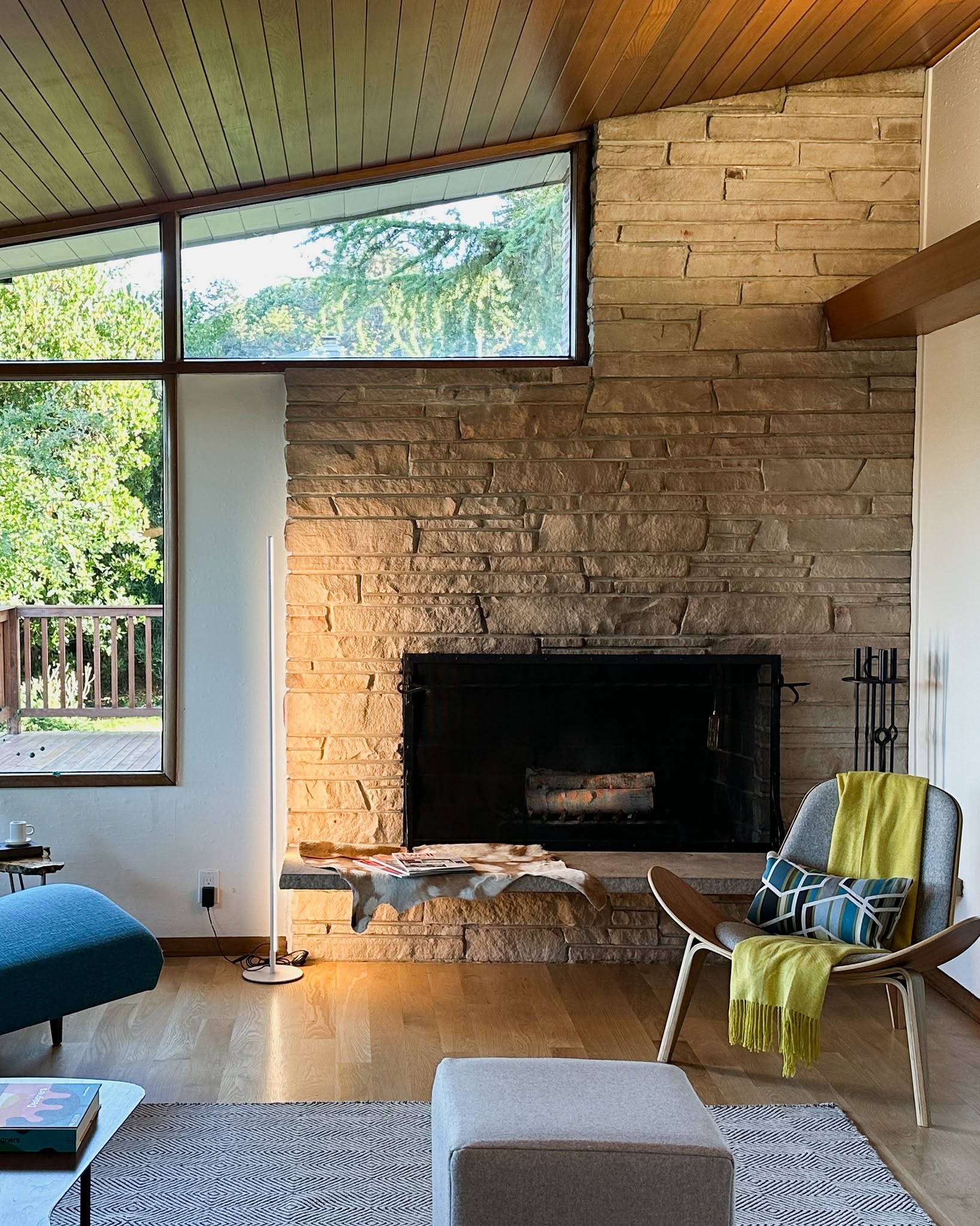 18. Give Natural Stone a Bright Textile Counterpoint