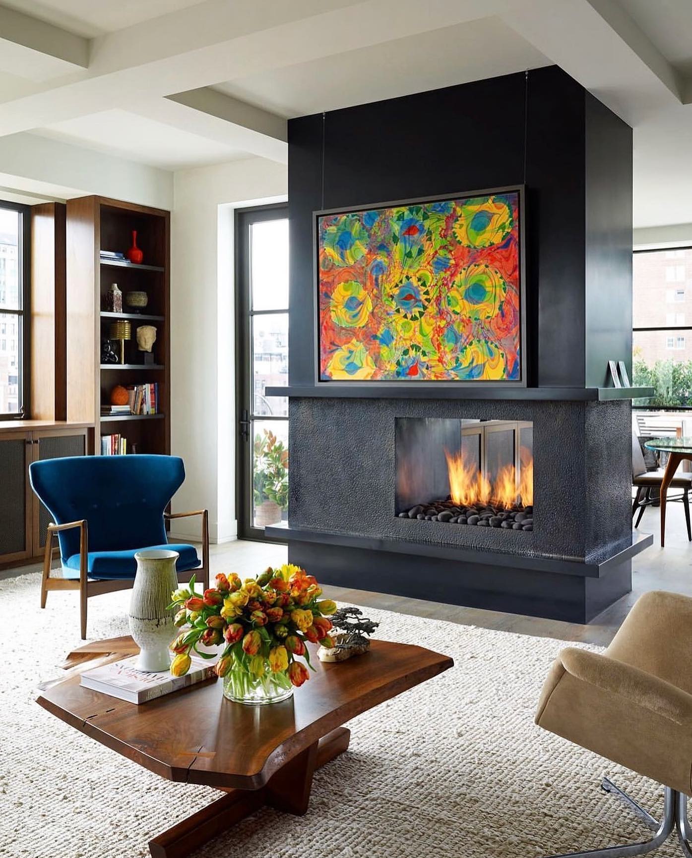 20. Use Black as a Backdrop for Colorful Art