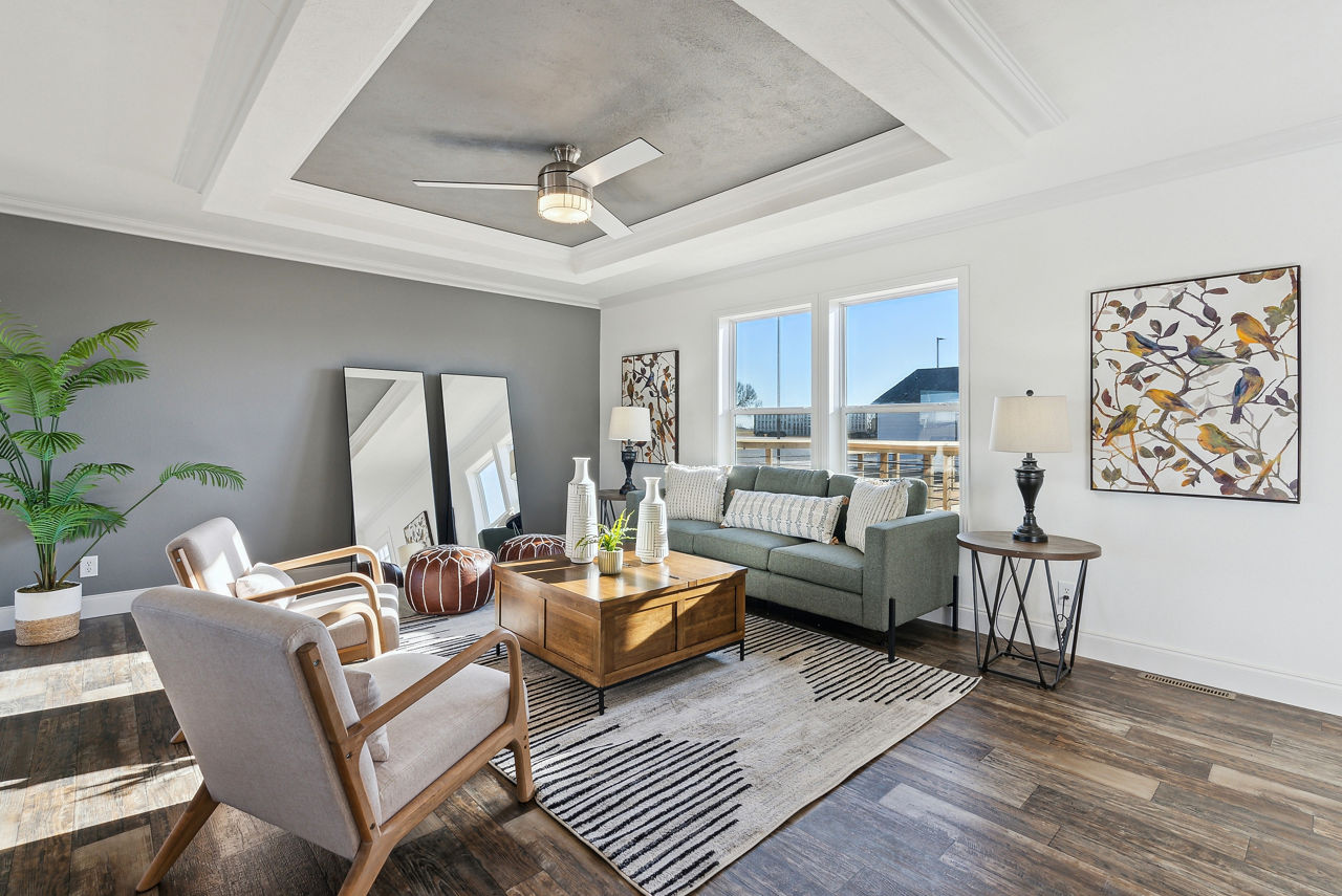 15. Echo a Tray Ceiling in the Furniture Layout