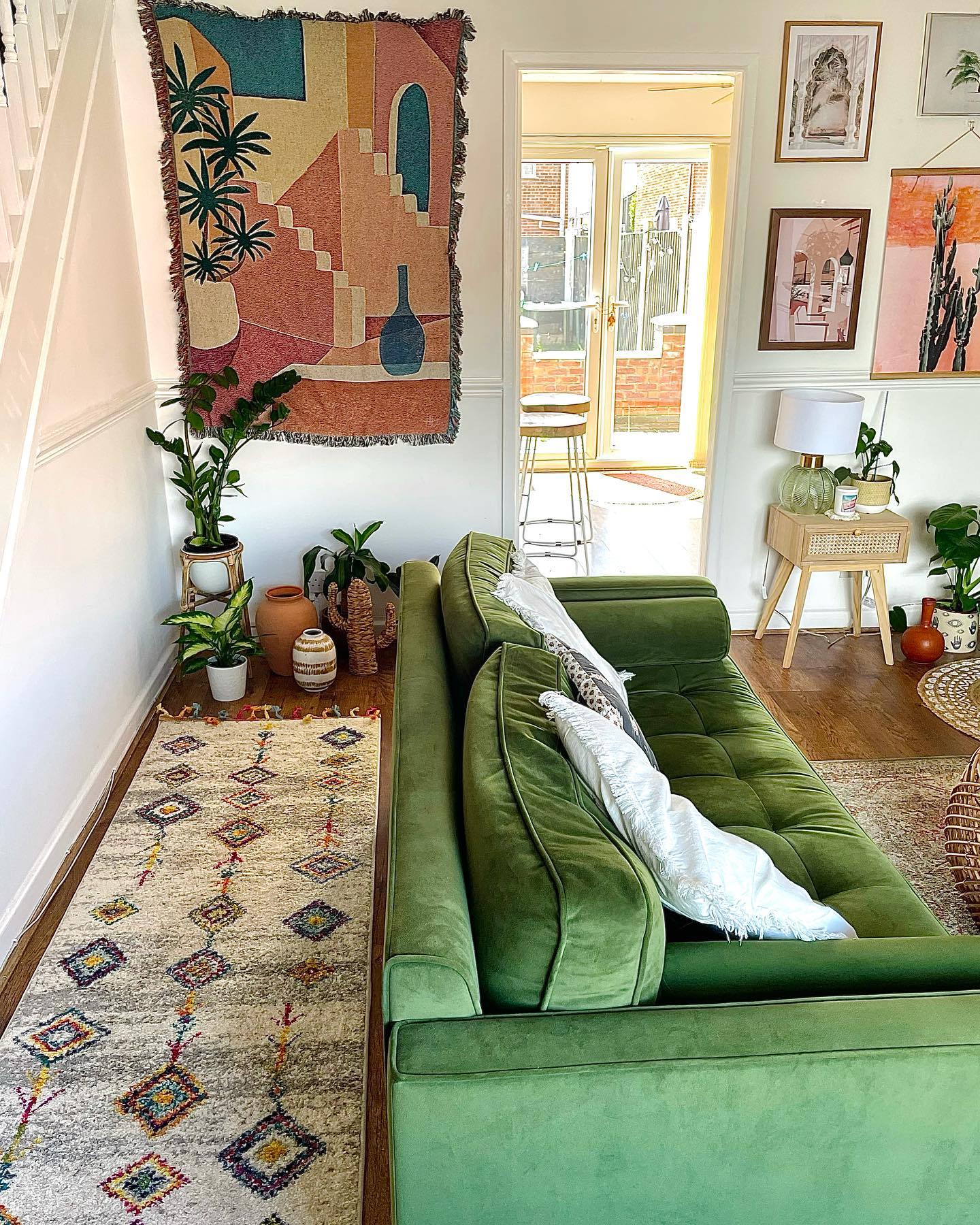 7. Turn a Patterned Throw Into Wall Art