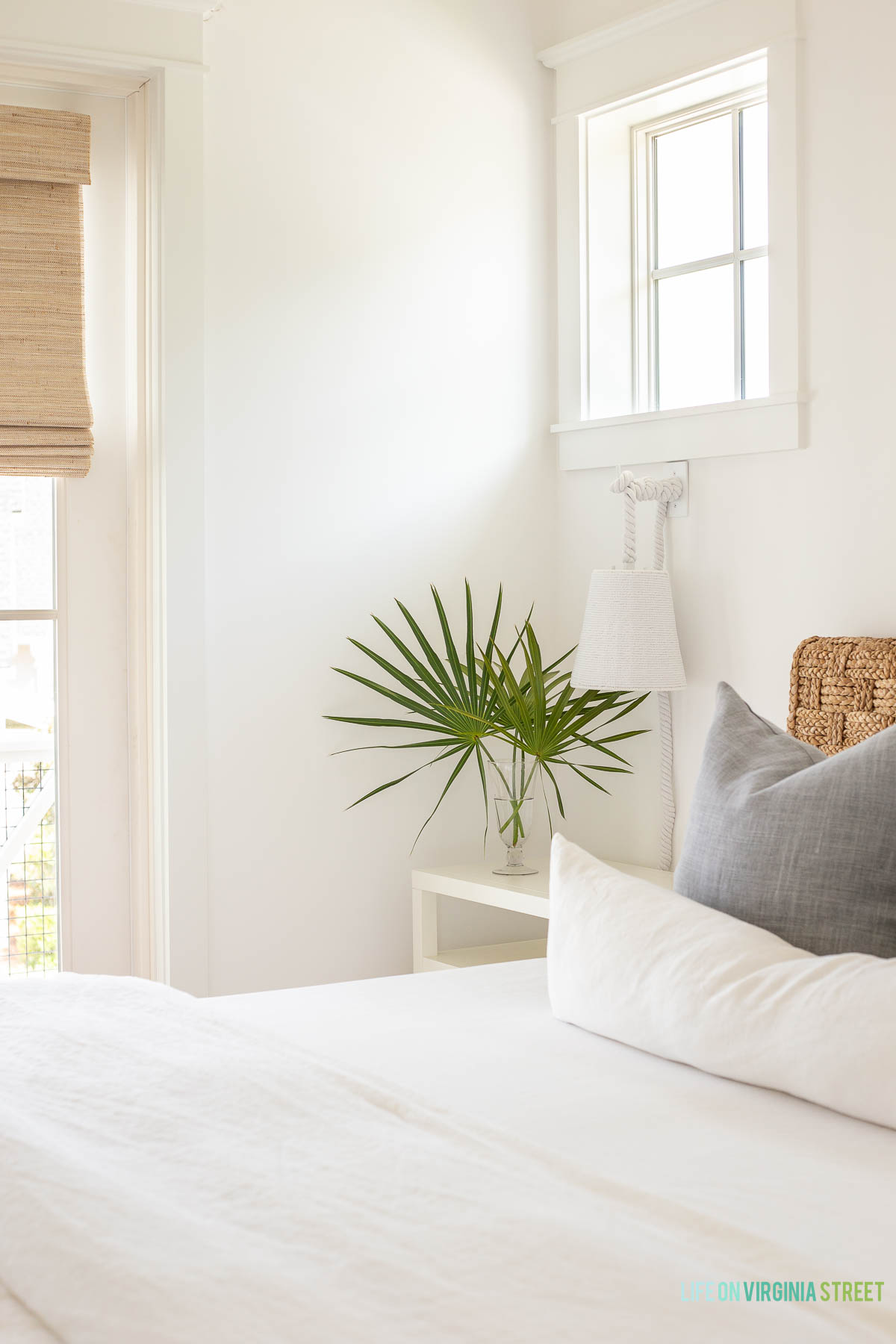 5. Choose a Rope Sconce for a Clear Nightstand