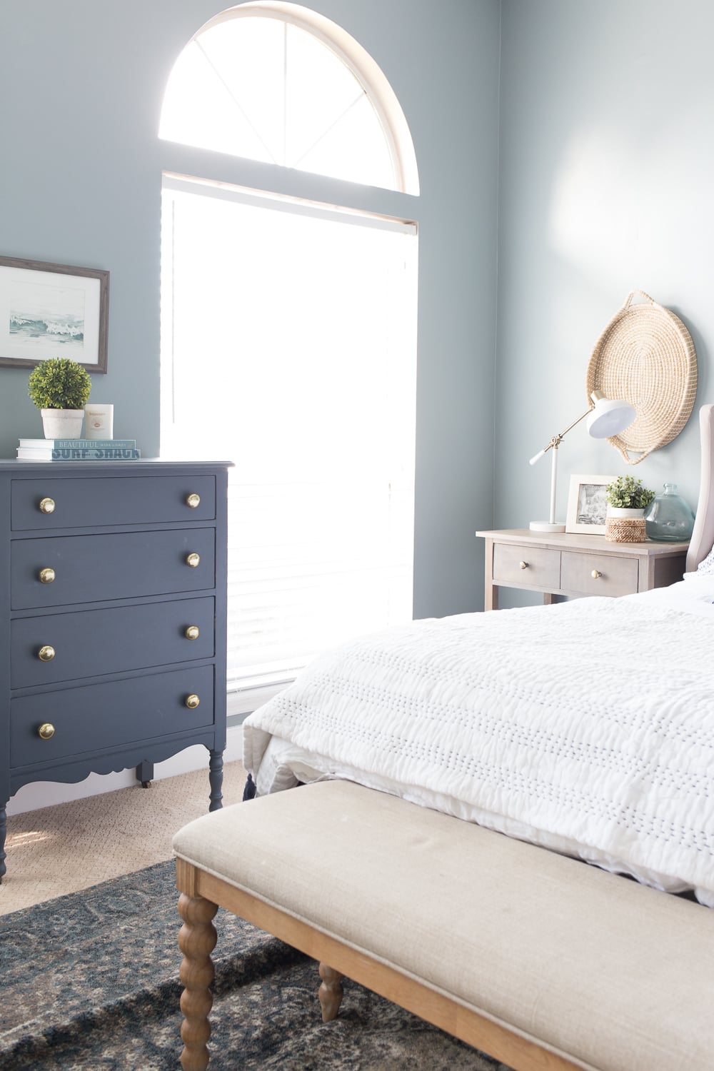 13. Anchor a Pale Blue Room With a Navy Dresser