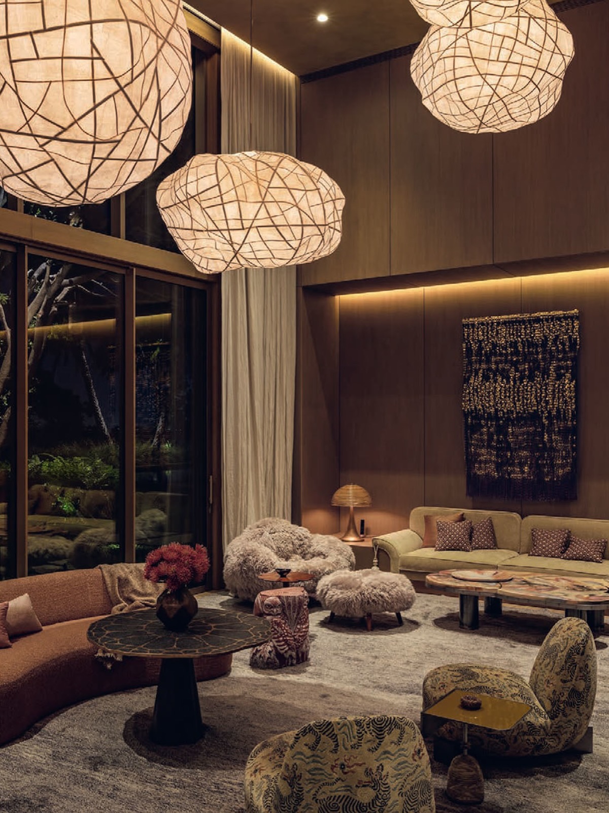 5. Layer Oversized Pendants with a Soft Glow