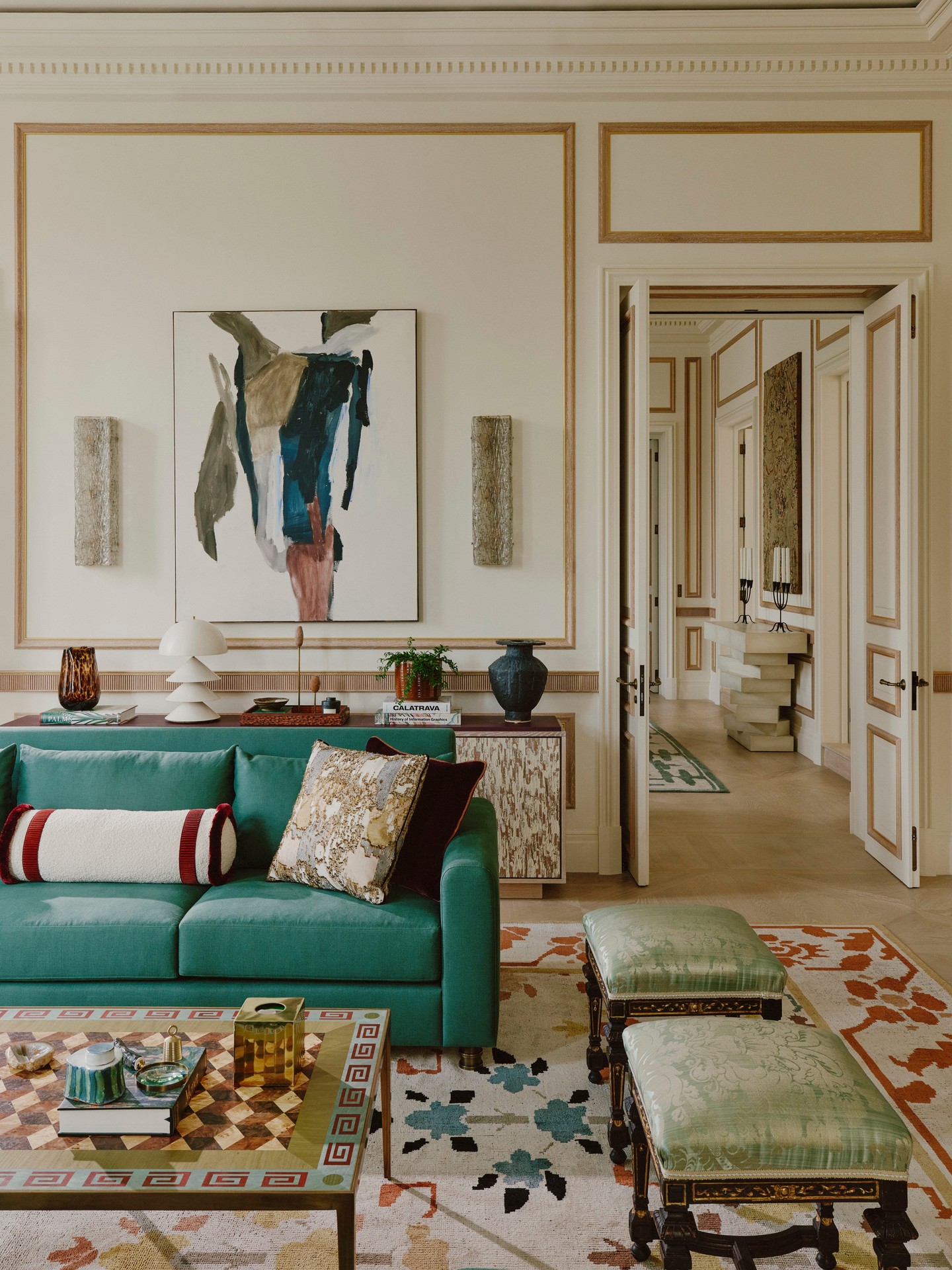 14. Combine Jewel Tones with Refined Wall Details