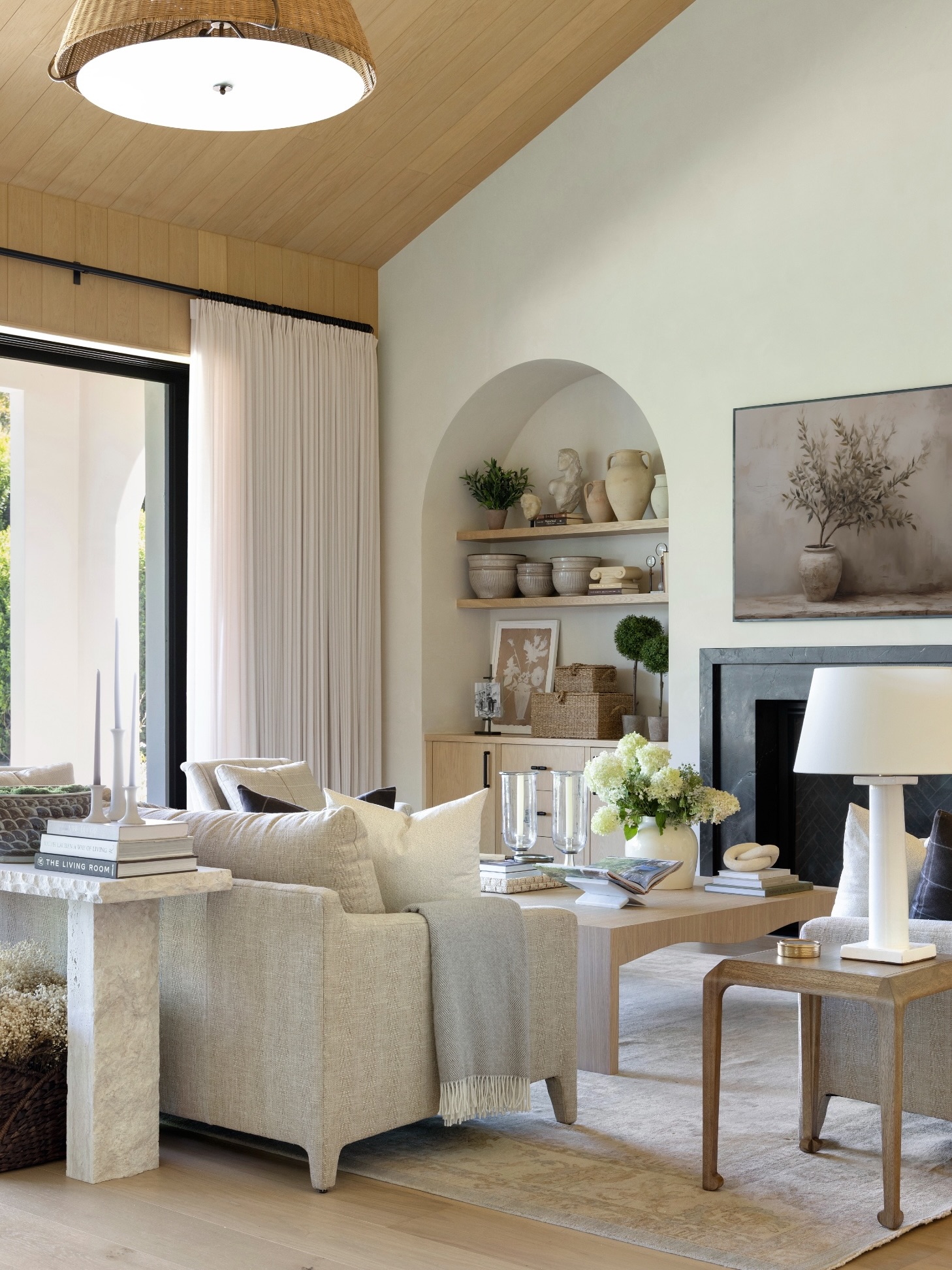 13. Soften Built-In Shelves with an Arched Opening