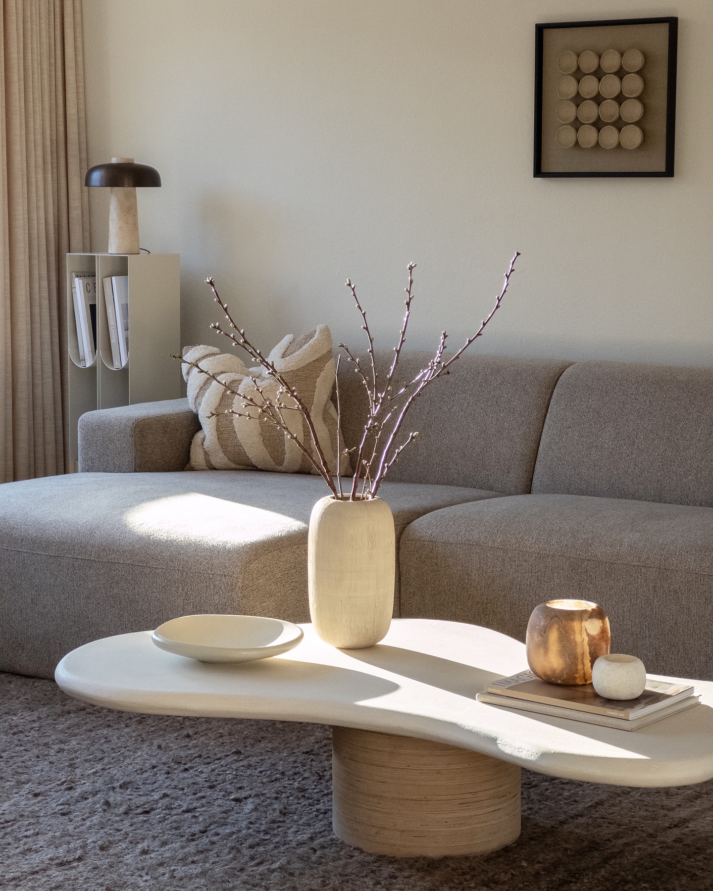 16. Contrast a Straight Sofa with an Irregular Table