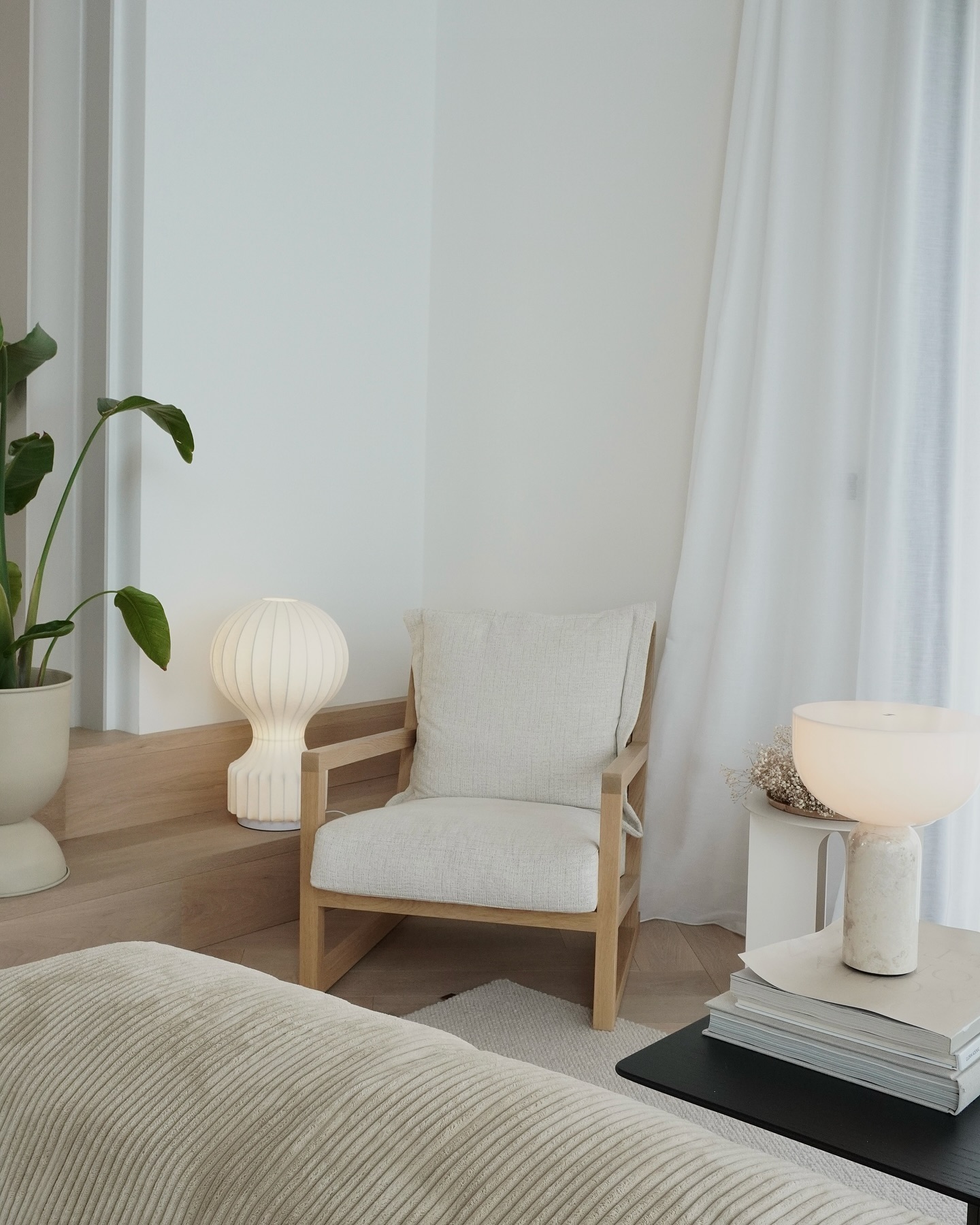 17. Layer Gentle Light Around a Wood Armchair