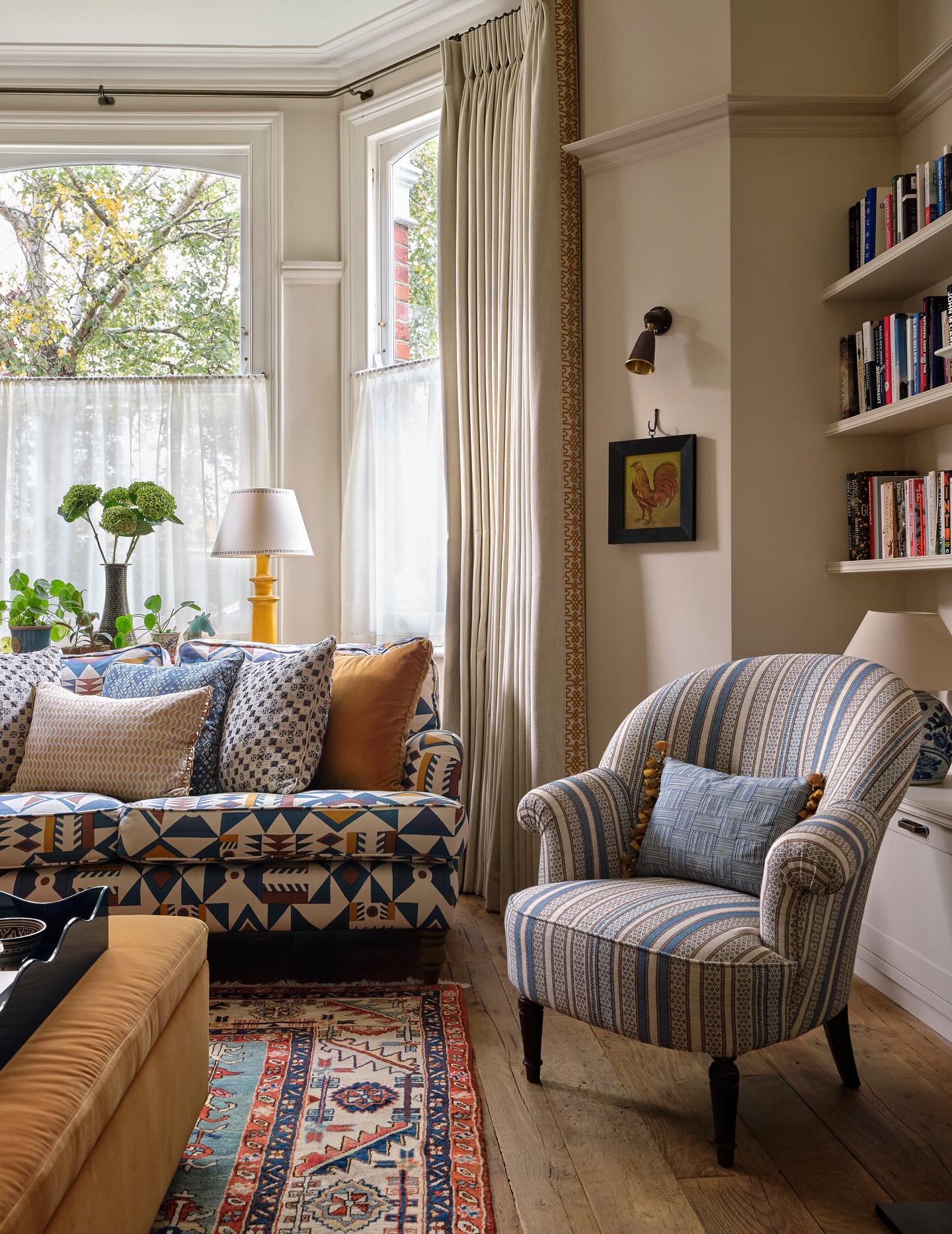 9. Refresh Traditional Seating With Graphic Upholstery