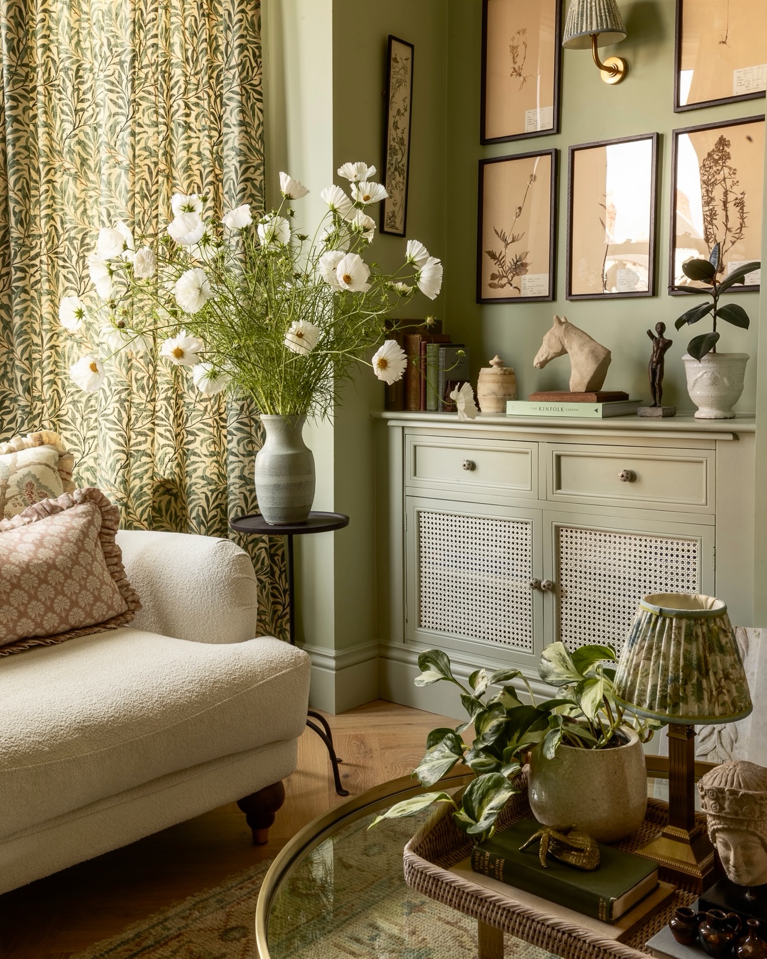13. Layer Botanical Details Around a Glass Table