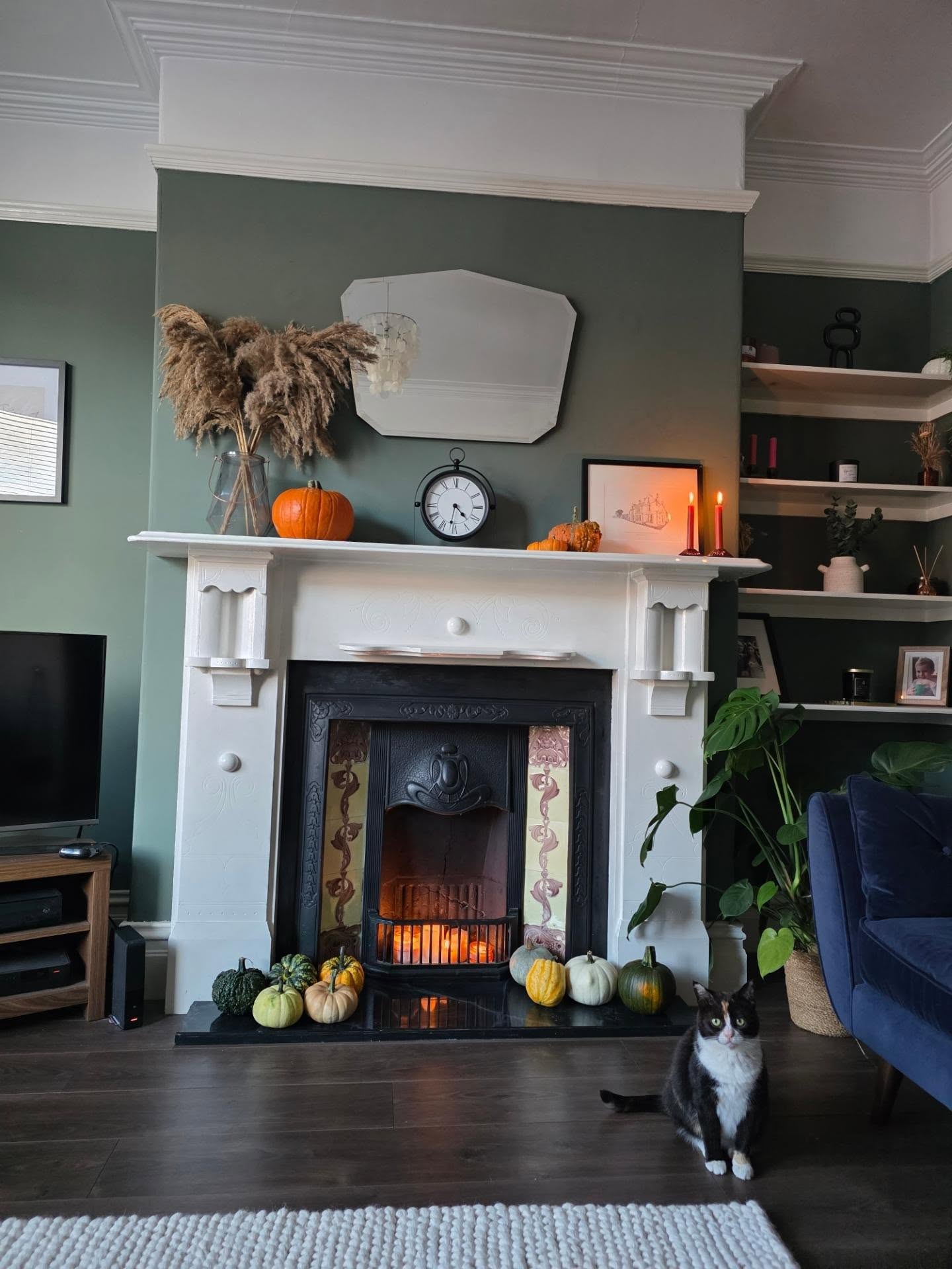 20. Keep the Television Beside a Decorative Hearth