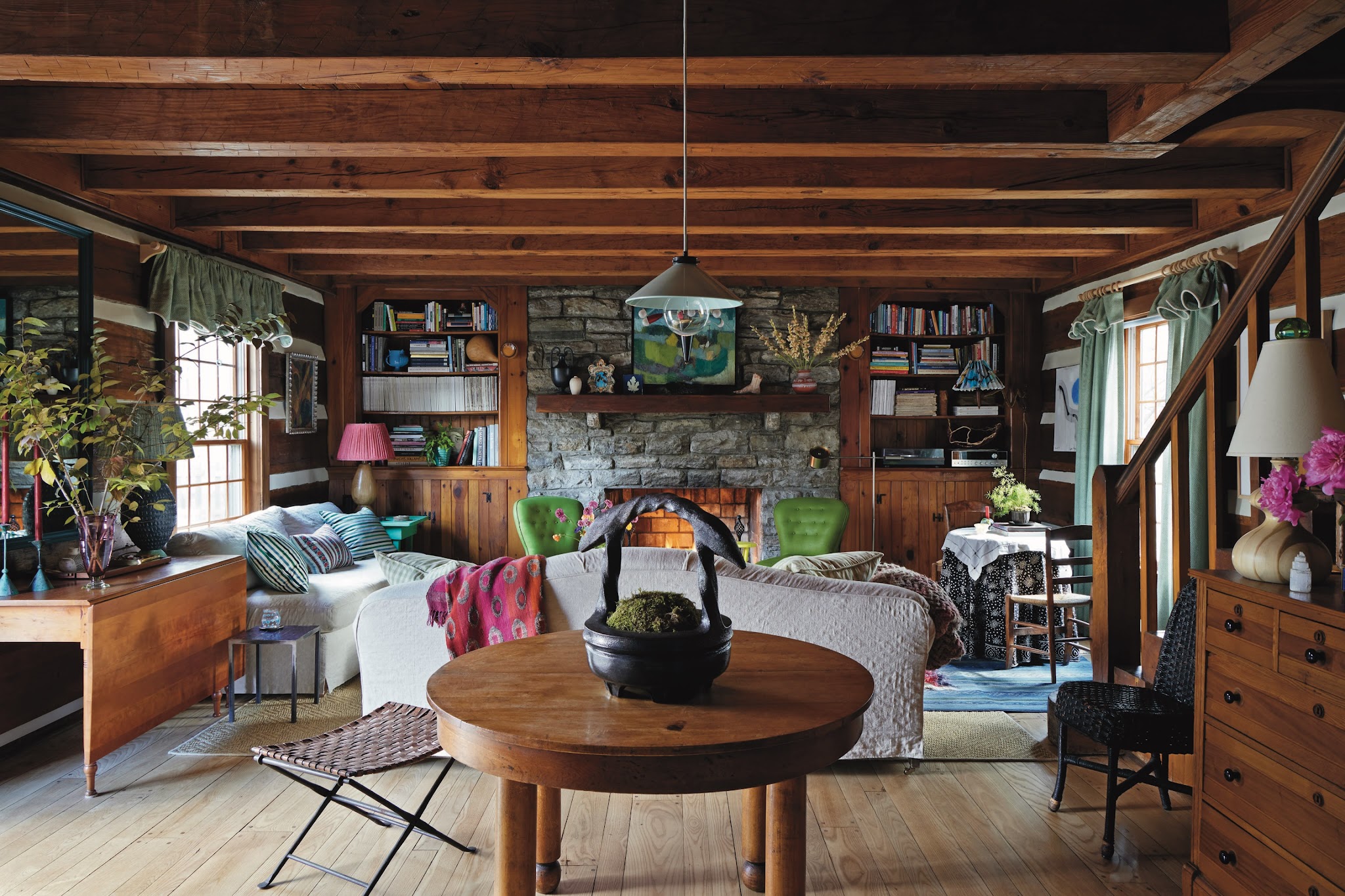 12. Layer Patterned Textiles Against Dark Timber