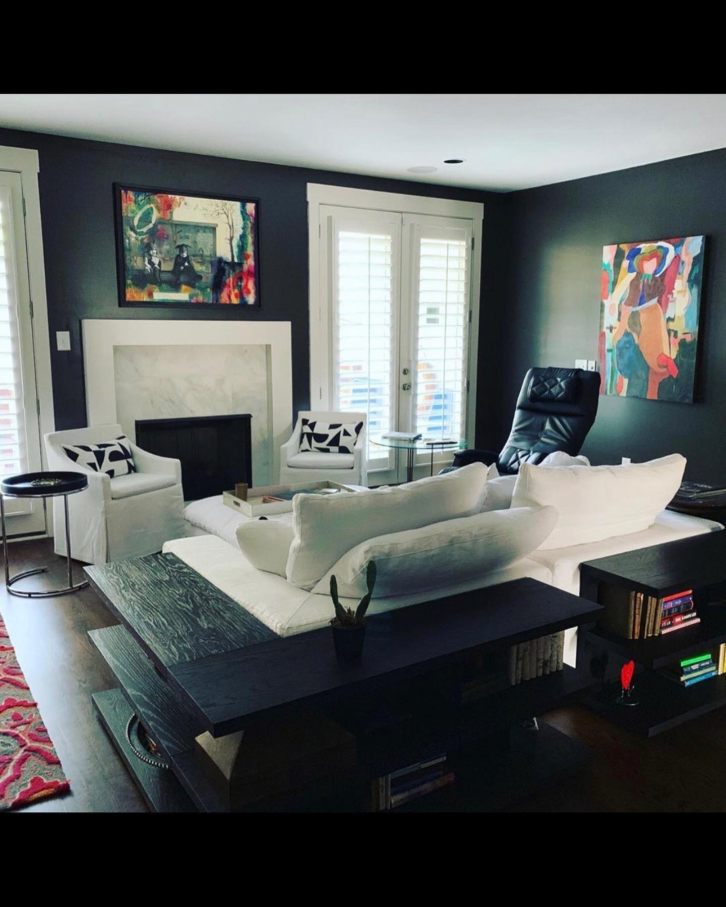 15. Give Colorful Art a Charcoal Backdrop