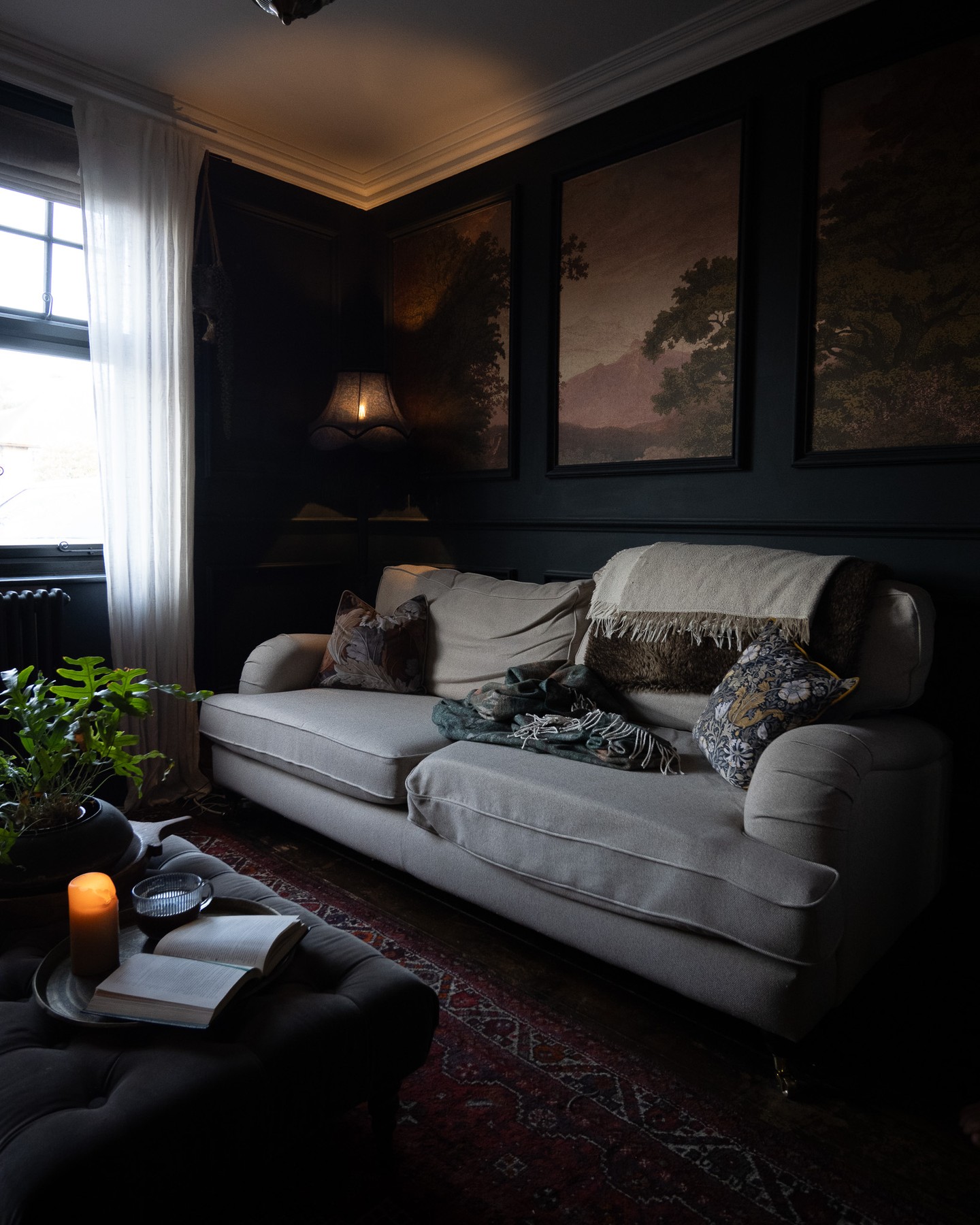 5. Turn a Dark Wall Into a Framed Landscape